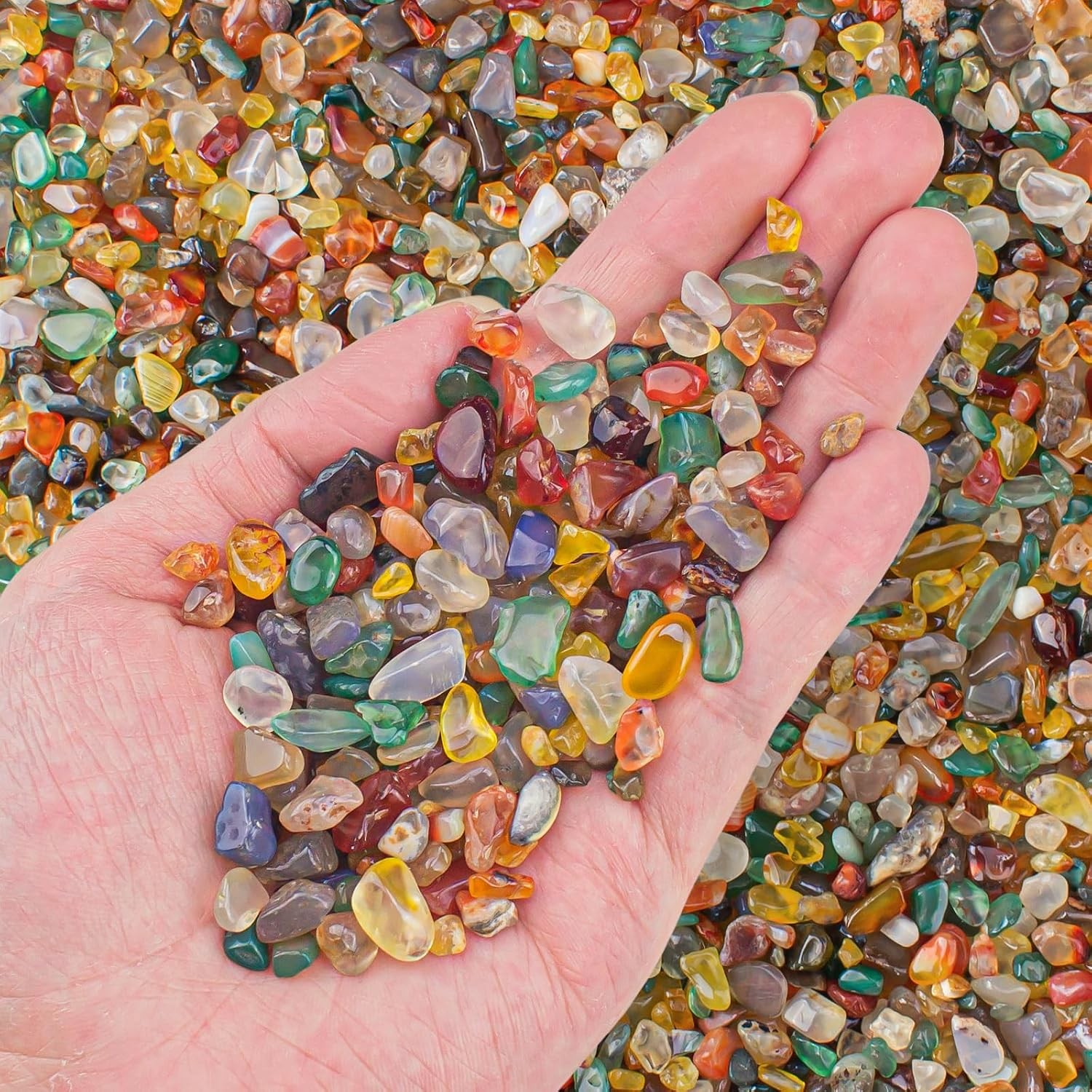 Colorful Agate Crushed Stone Crystal Chips Bulk Irregular Shaped Aquarium Decor