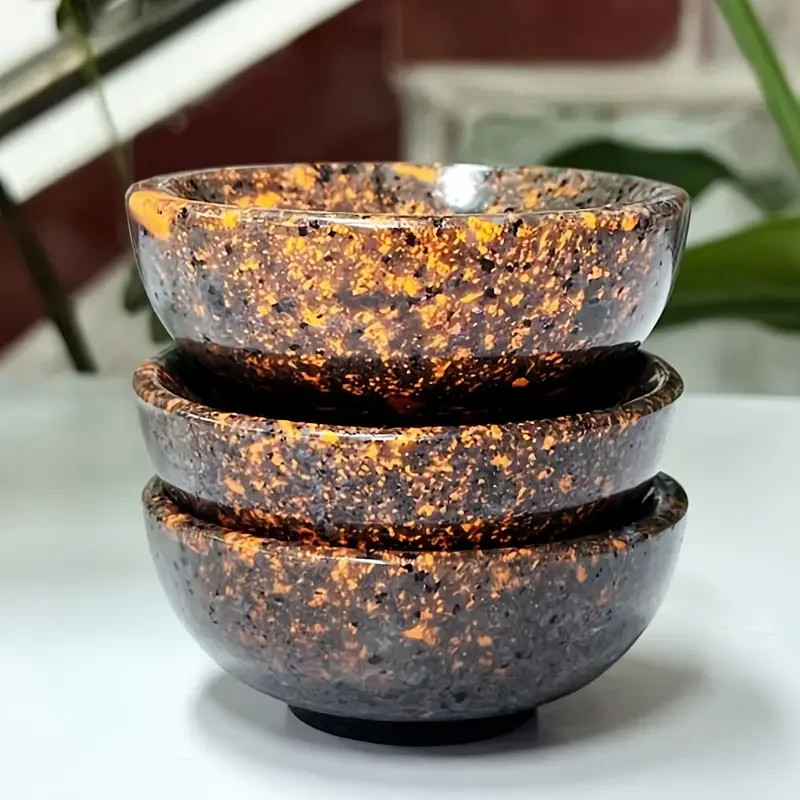 6-7cm Yooperlite Crystal Bowl Carving – UV Reactive Flame Bowl Quartz Figurine