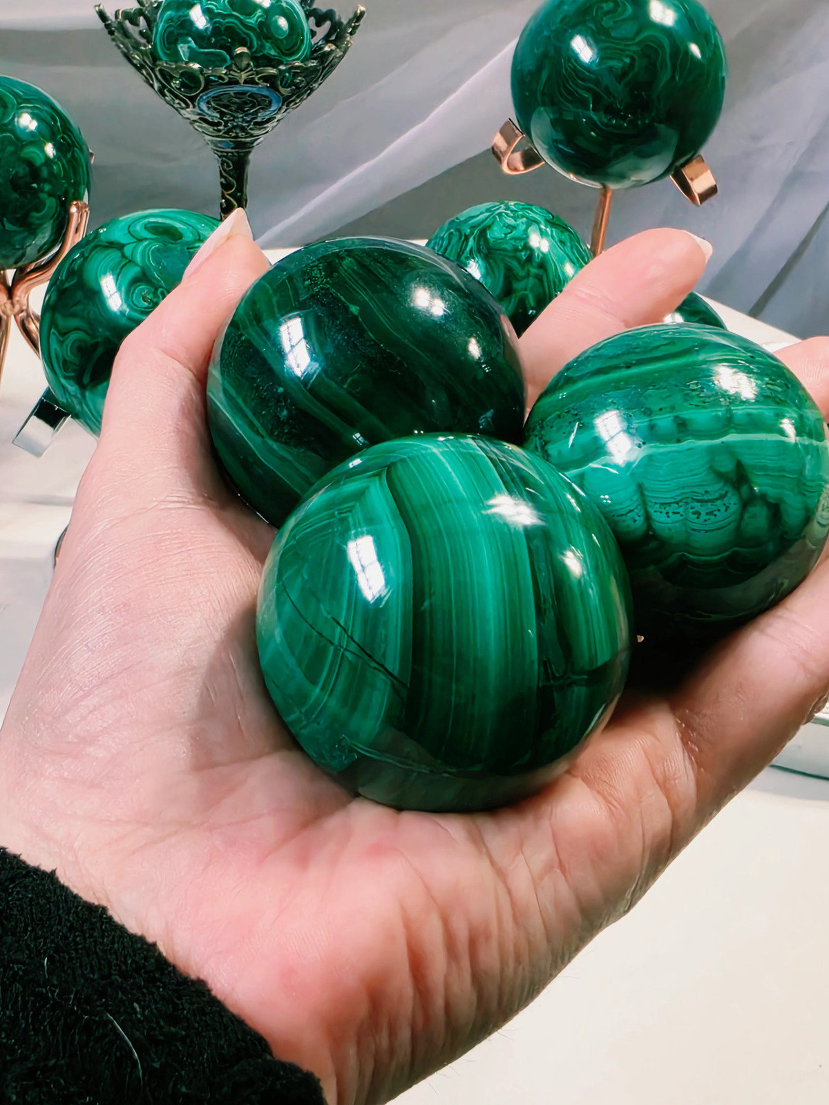 Congo Malachite Sphere AAA Quality Wholesale 1kg