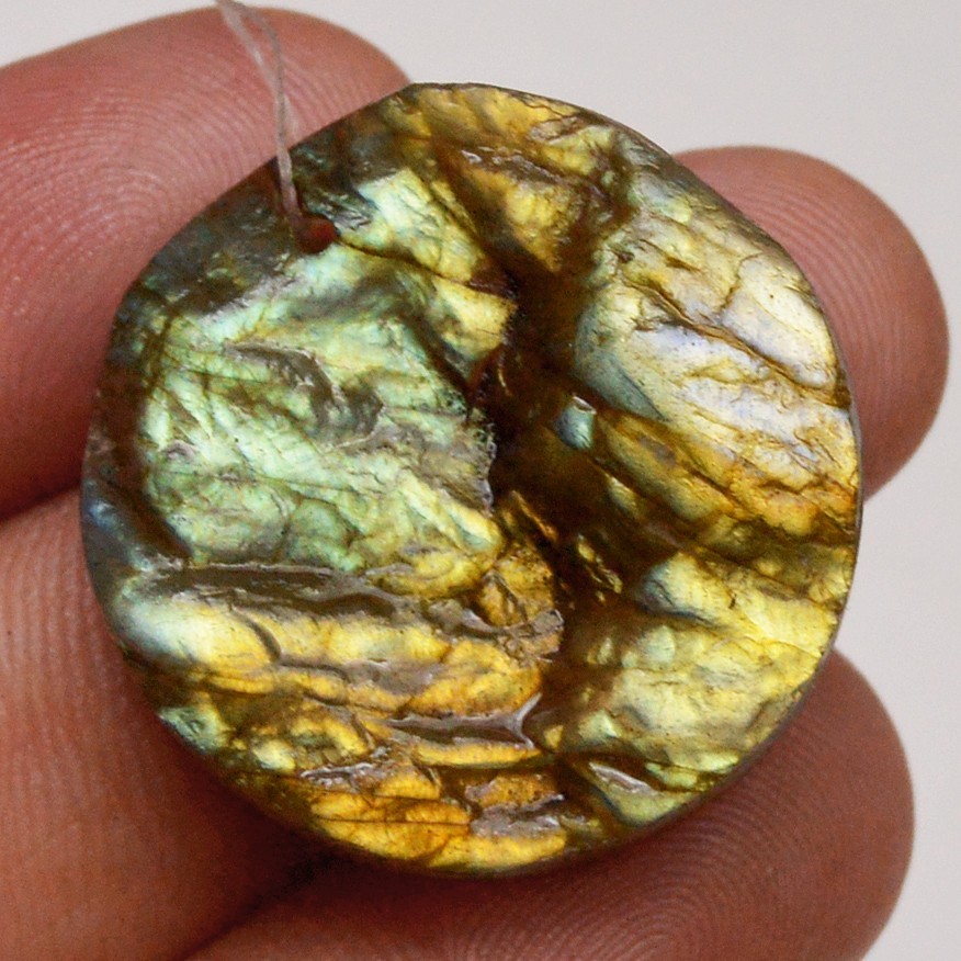 16 Cts Natural Labradorite Druzy Front Drill loose Gemstone 18×18 mm #L469