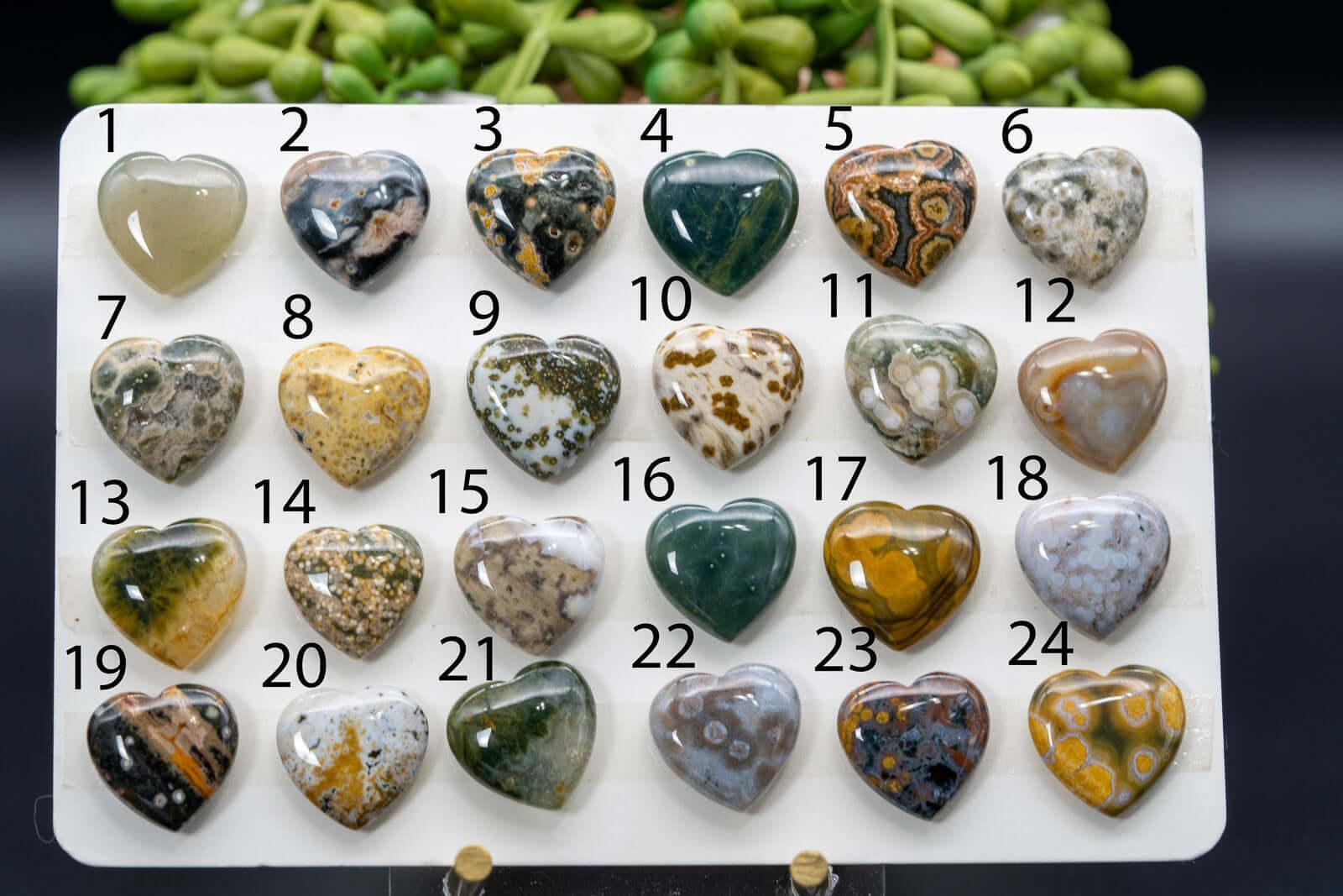 Ocean Jasper – Heart (Old Mine) – Set 1