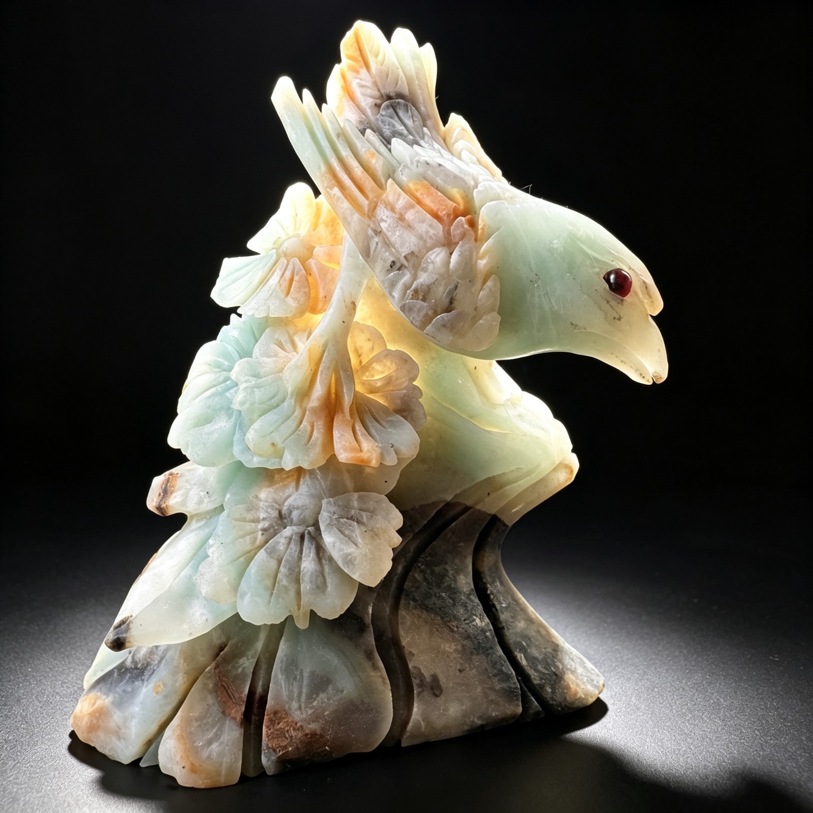Hand Carved Amazonite Bird – Natural Crystal Animal Figurine Sculpture Decor 4.1