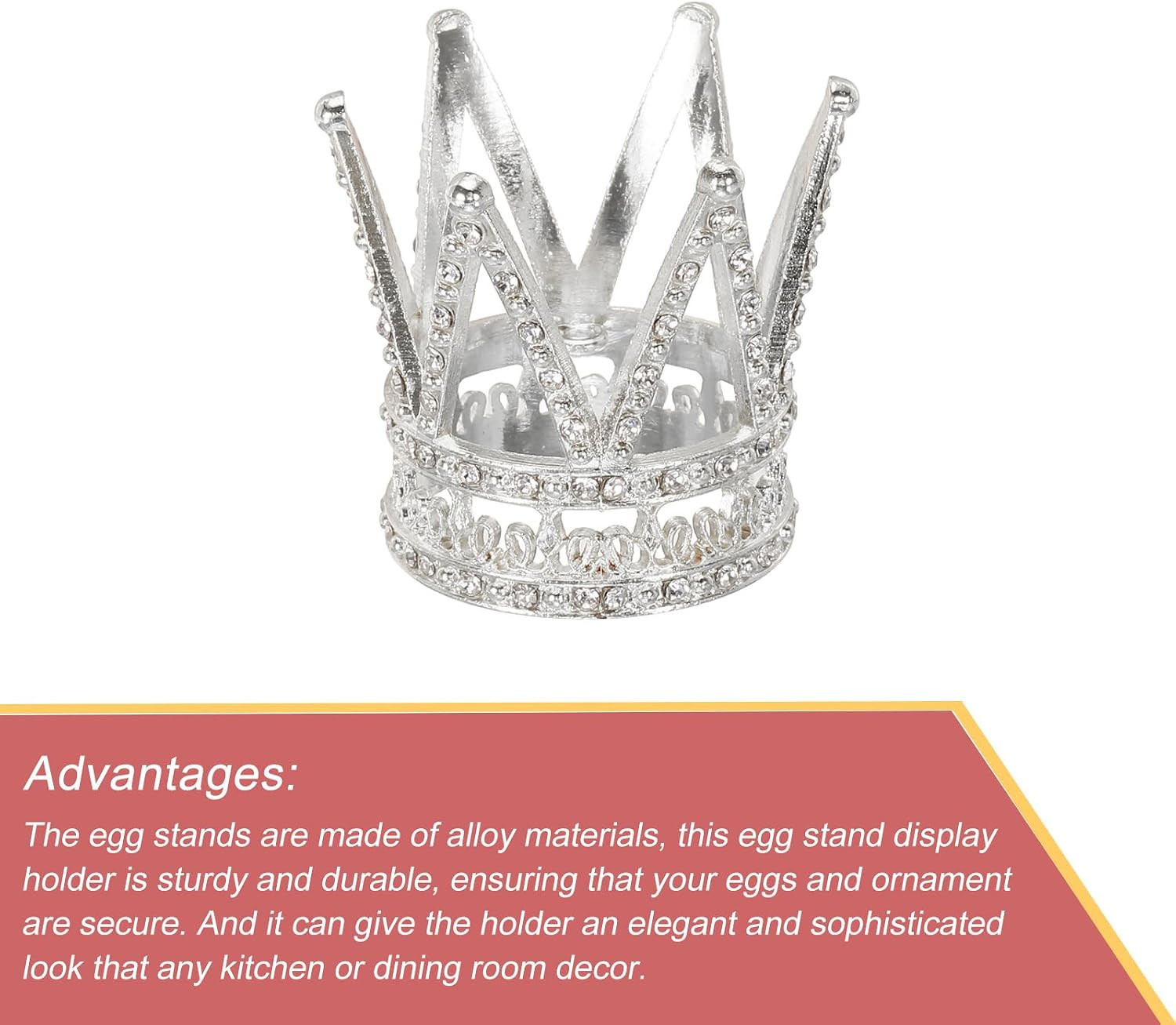 Crystal Ball Display Holder Crown Shaped Egg Stand Alloy Glass Ball Stand Displa