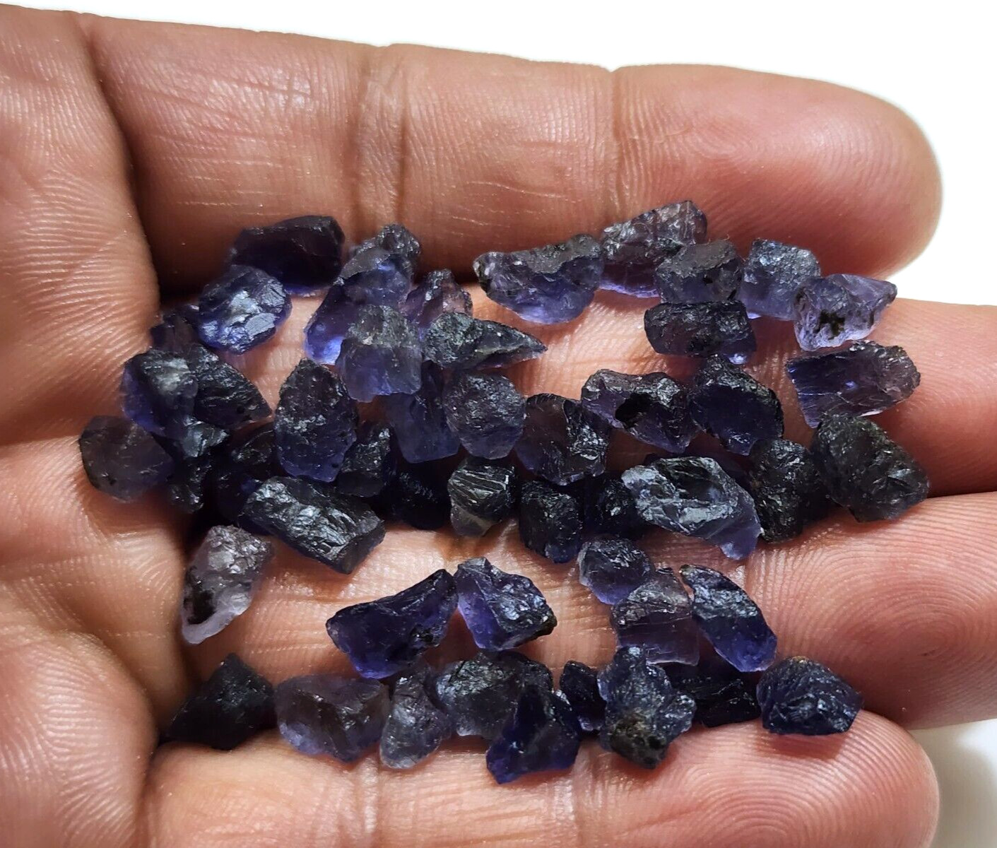 Gorgeous Iolite Raw 6-10 MM Size 50 Pcs Iolite Rough Loose Gemstone For Jewelry