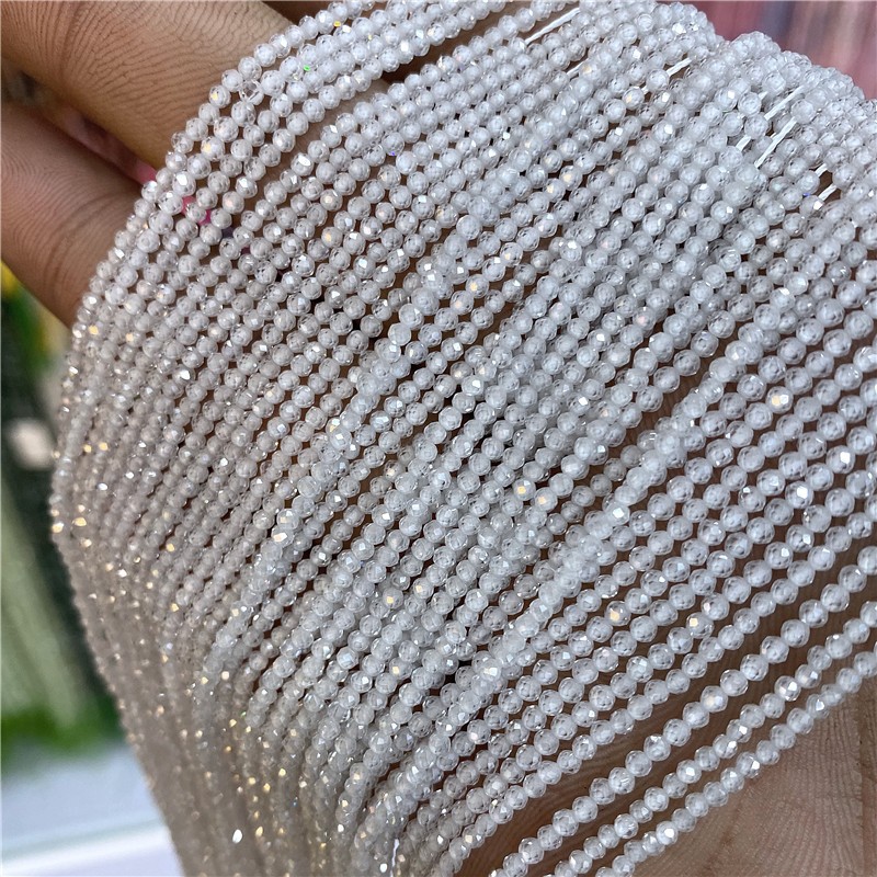 Tiny 2 3 4 MM Natural Faceted Zircon Stone Loose Beads Quartz Crystal For Jewelr