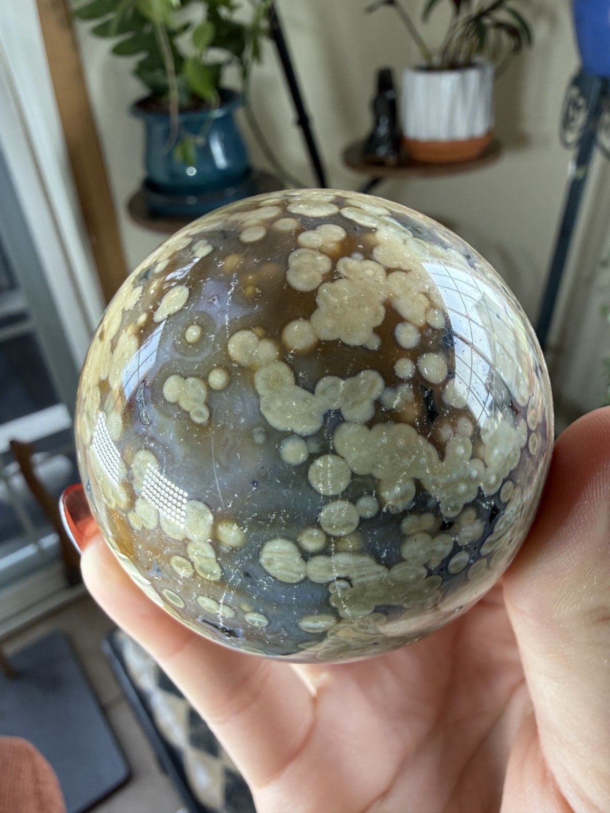 8th Vein Ocean Jasper Sphere – 12.28 oz