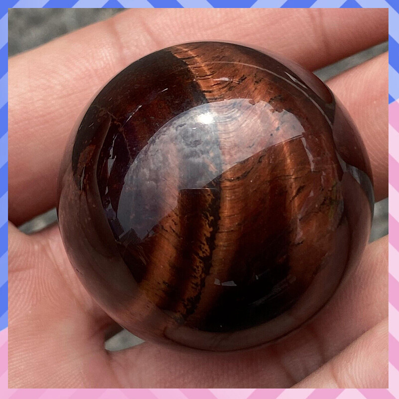 1Pcs 40mm Natural Red Tiger’s Eye Jasper Quartz Sphere Crystal Ball Healing