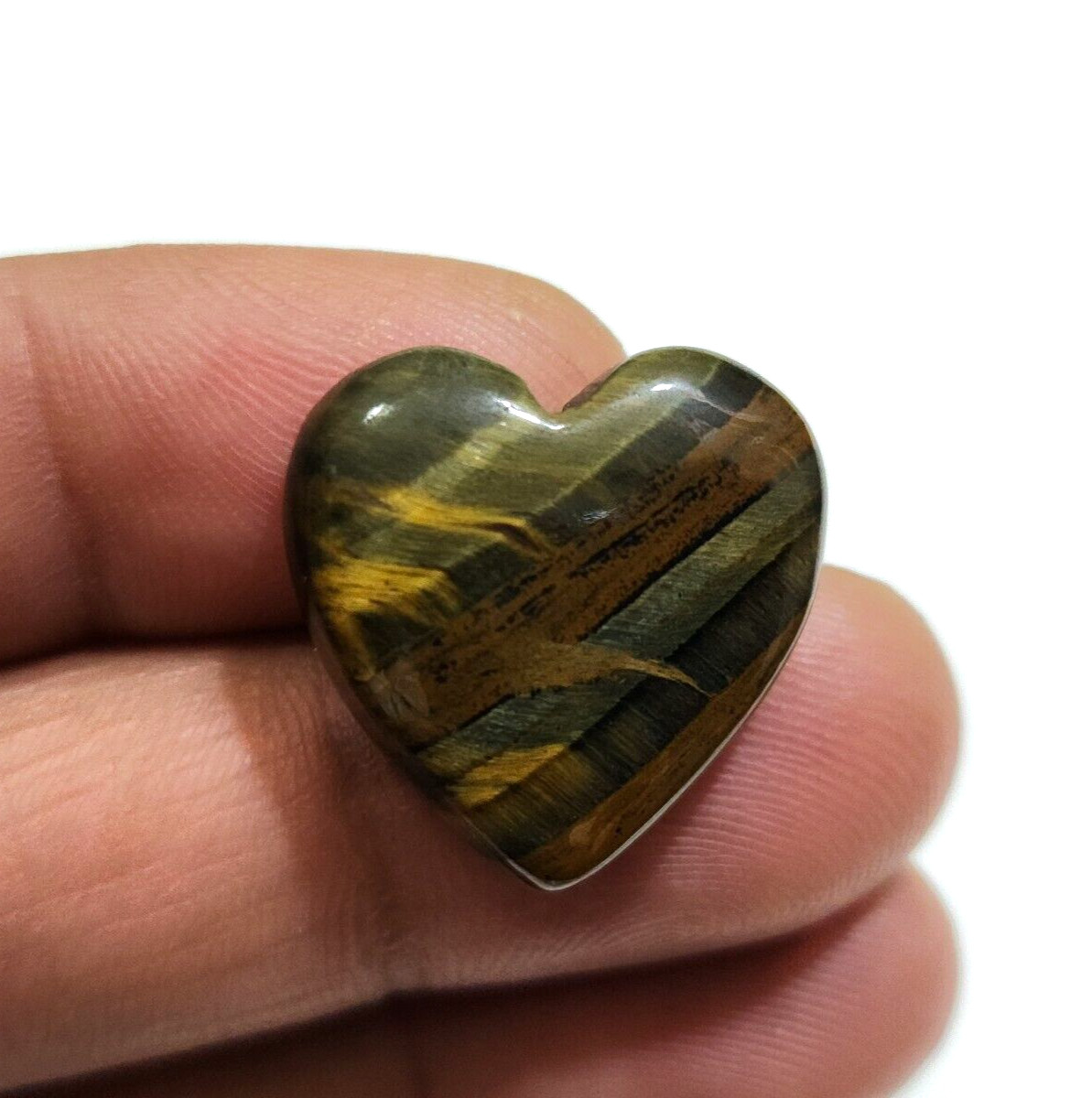 Fabulous Brown Tiger Eye Heart Shape Cabochon 36 Crt Loose Gemstone