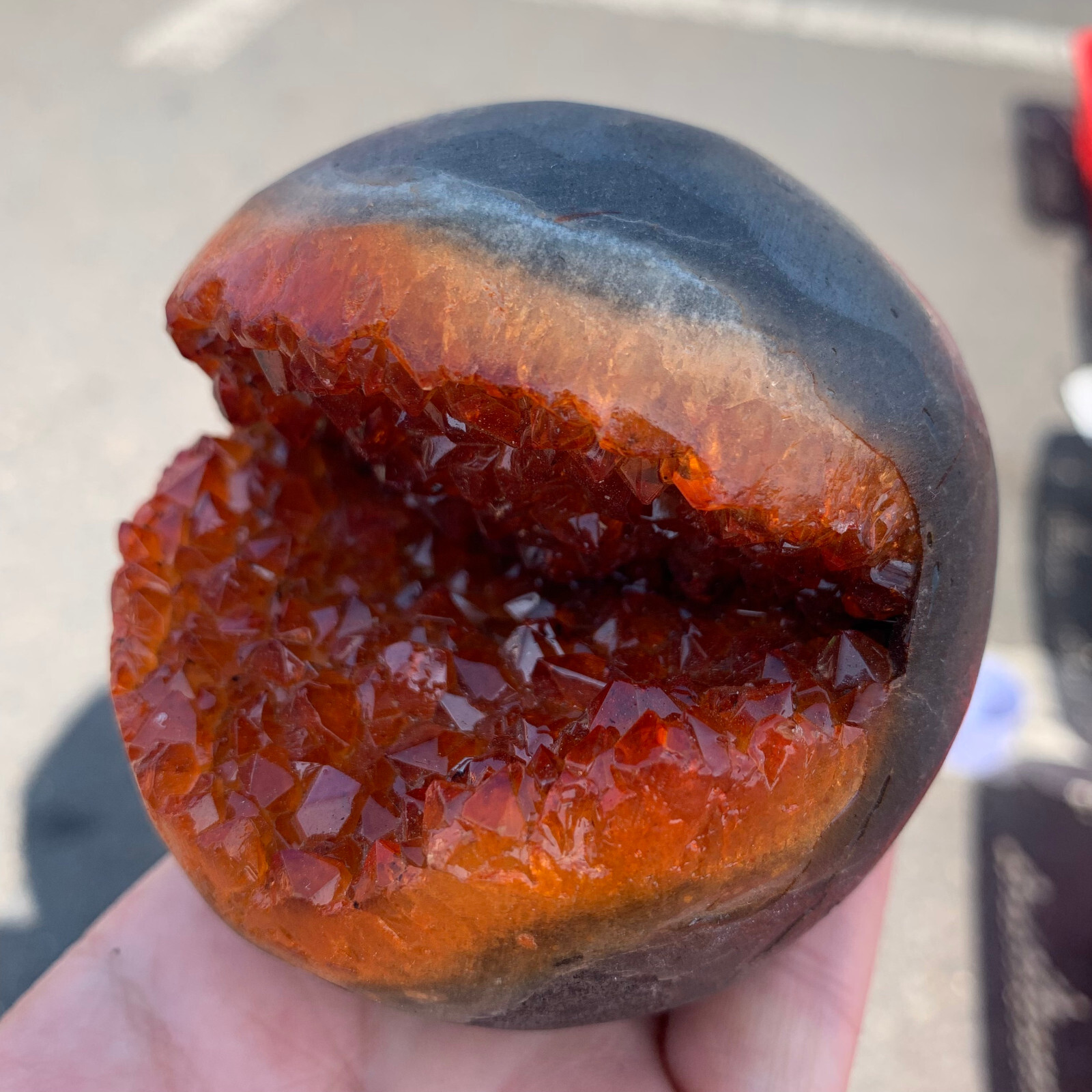 Natural Citrine geode quartz cluster crystal specimen Healing