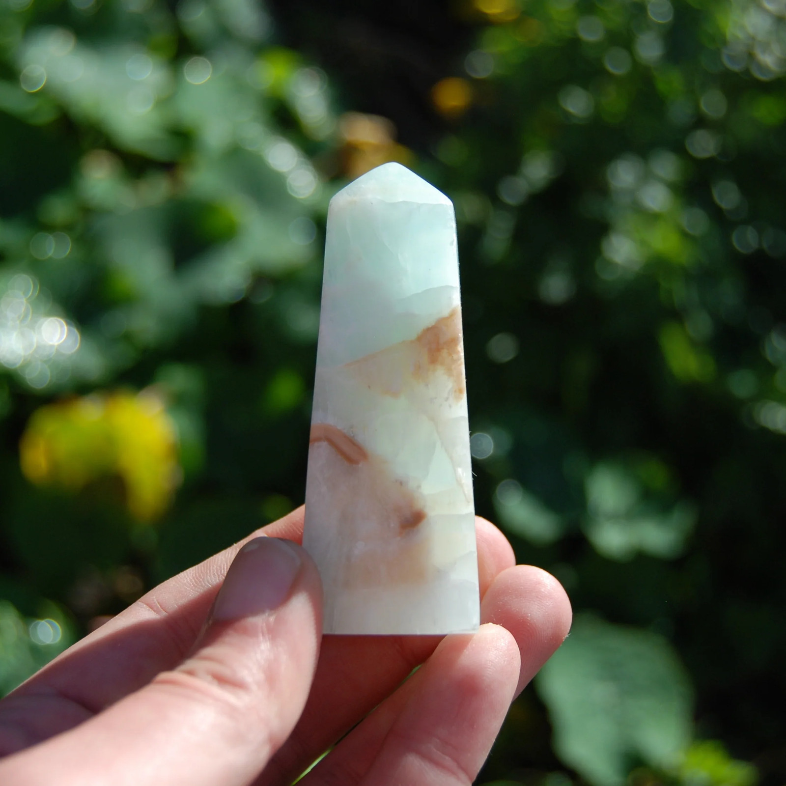 3in 115g Caribbean Blue Calcite Crystal Tower, Pakistan