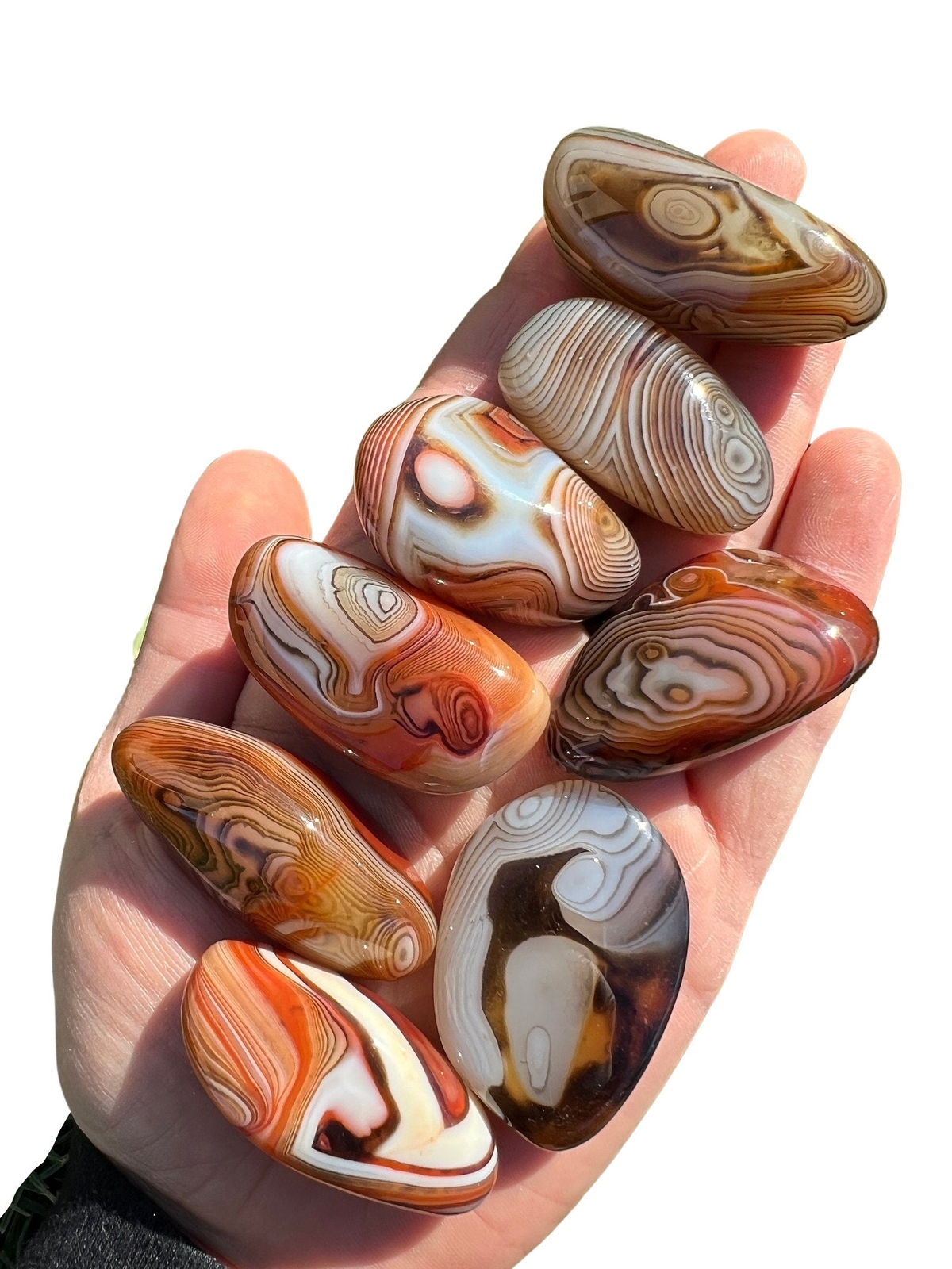 Sardonyx Tumbled Stone, Natural Sardonyx from Sri Lanka