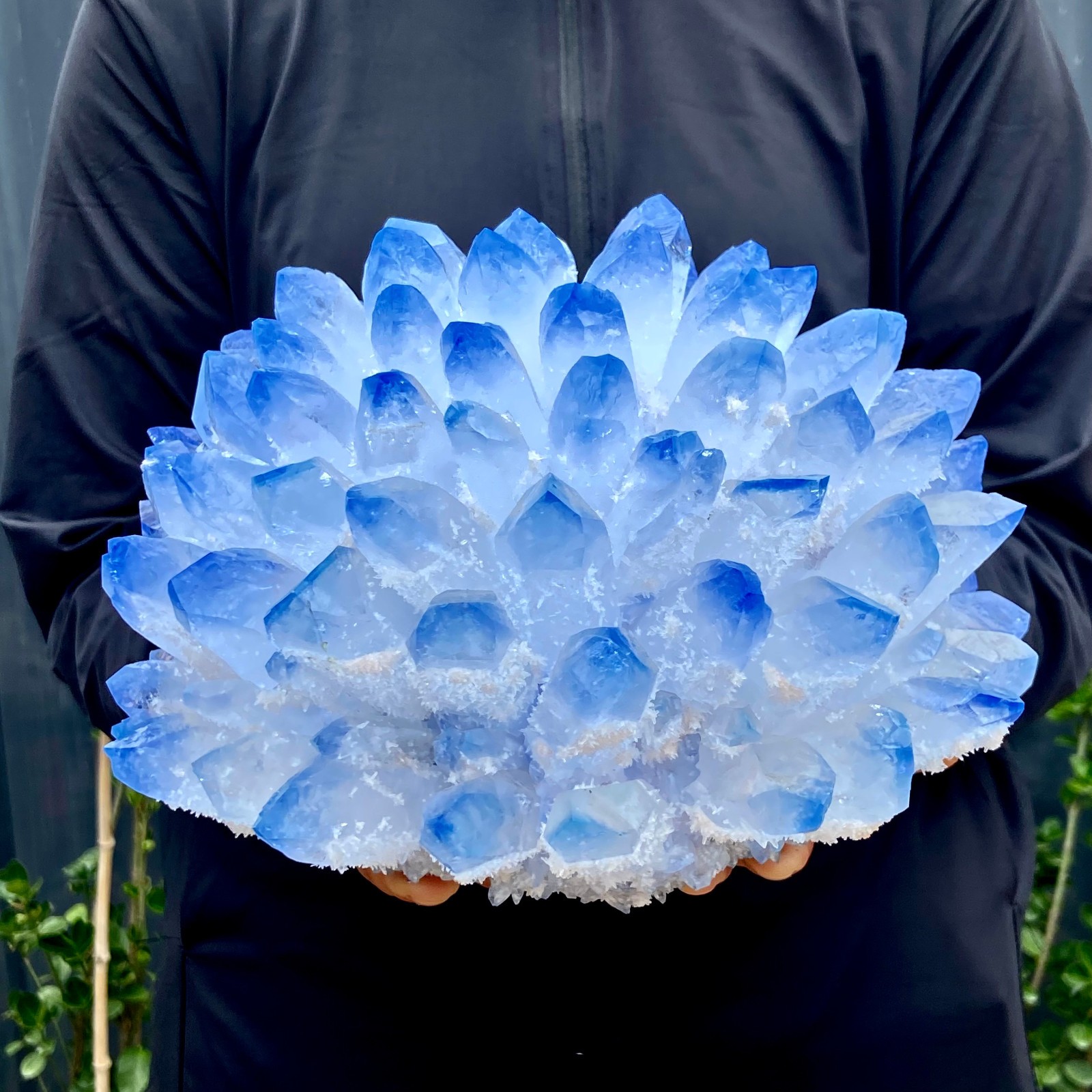 15.32LB New find sky blue phantom quartz crystal cluster mineral sample