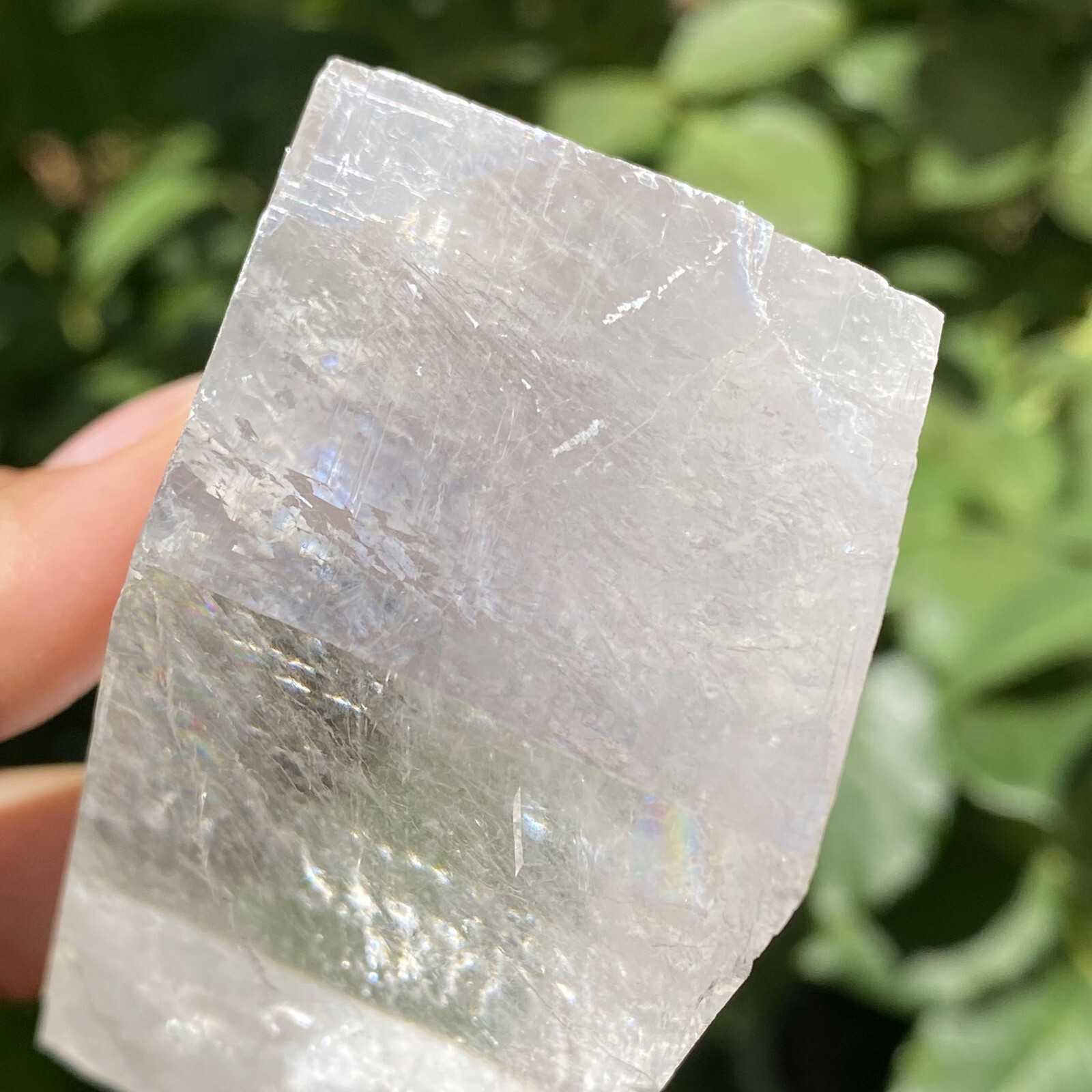 129g Natural Rainbow White Calcite Cube Specimen Crystal Quartz Healing Reiki