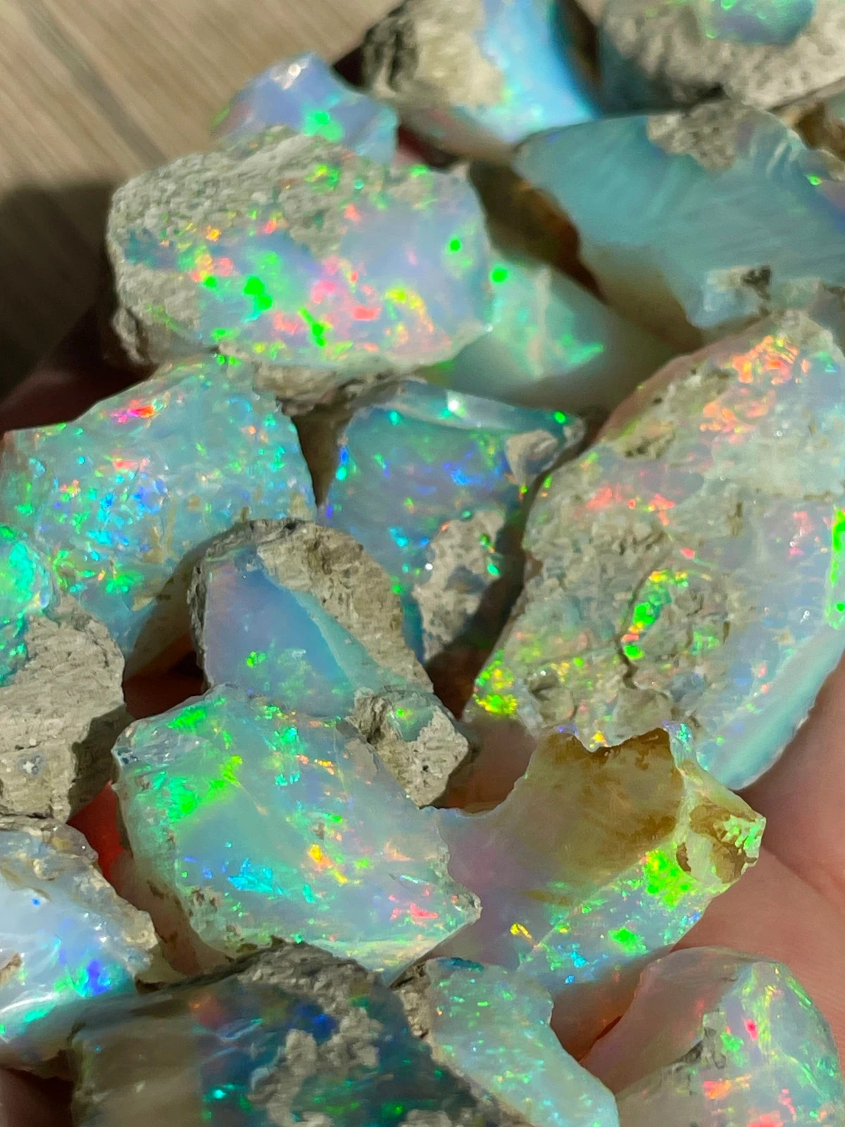 50Ct Natural Ethiopian Jumbo Welo Fire Opal Rough Specimen Gemstone Lot