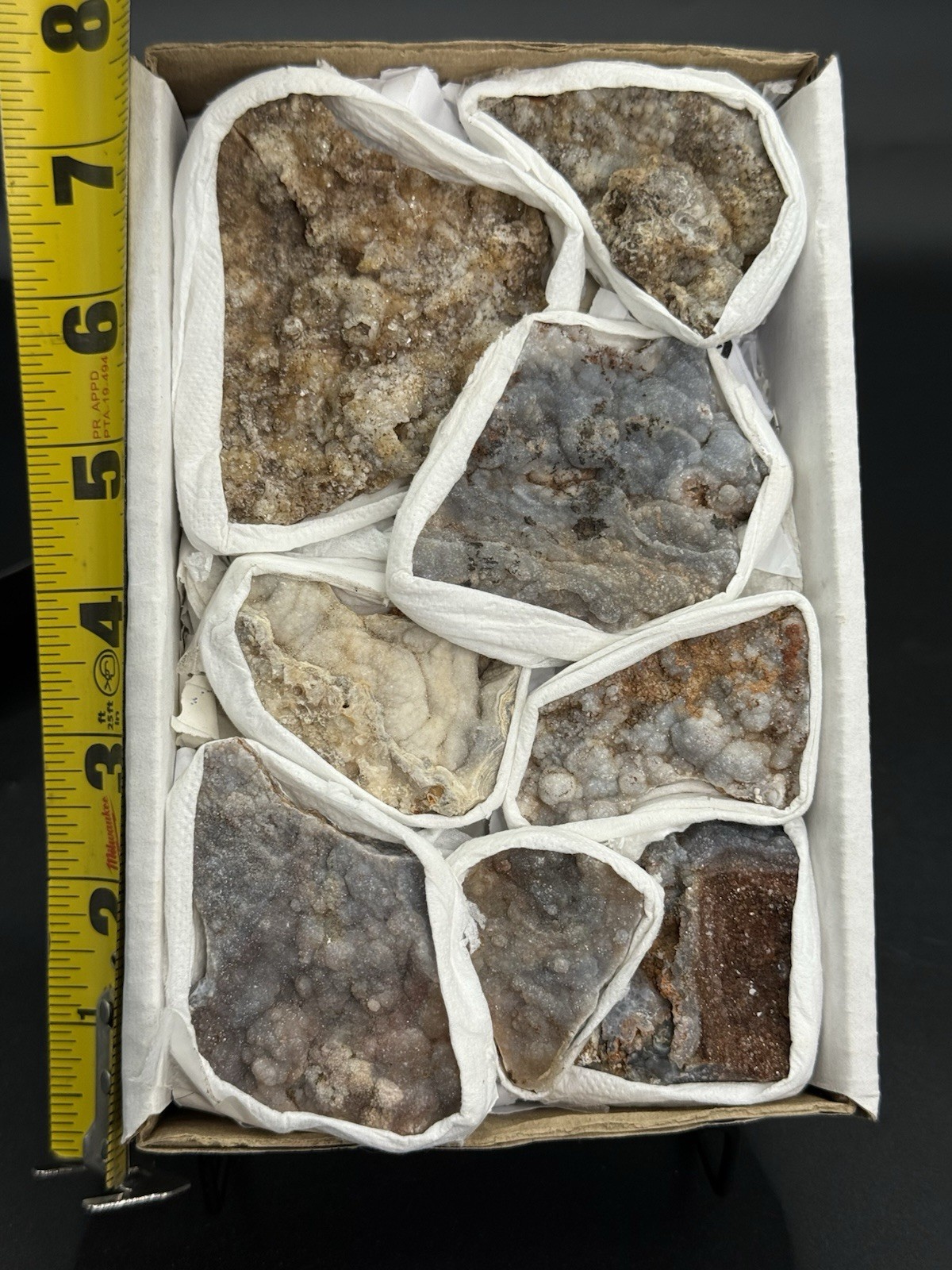 Amazing Chalcedony Flat 8 Pieces!!The Whole Box! Quartz ,Crystals ,Minerals,Gift