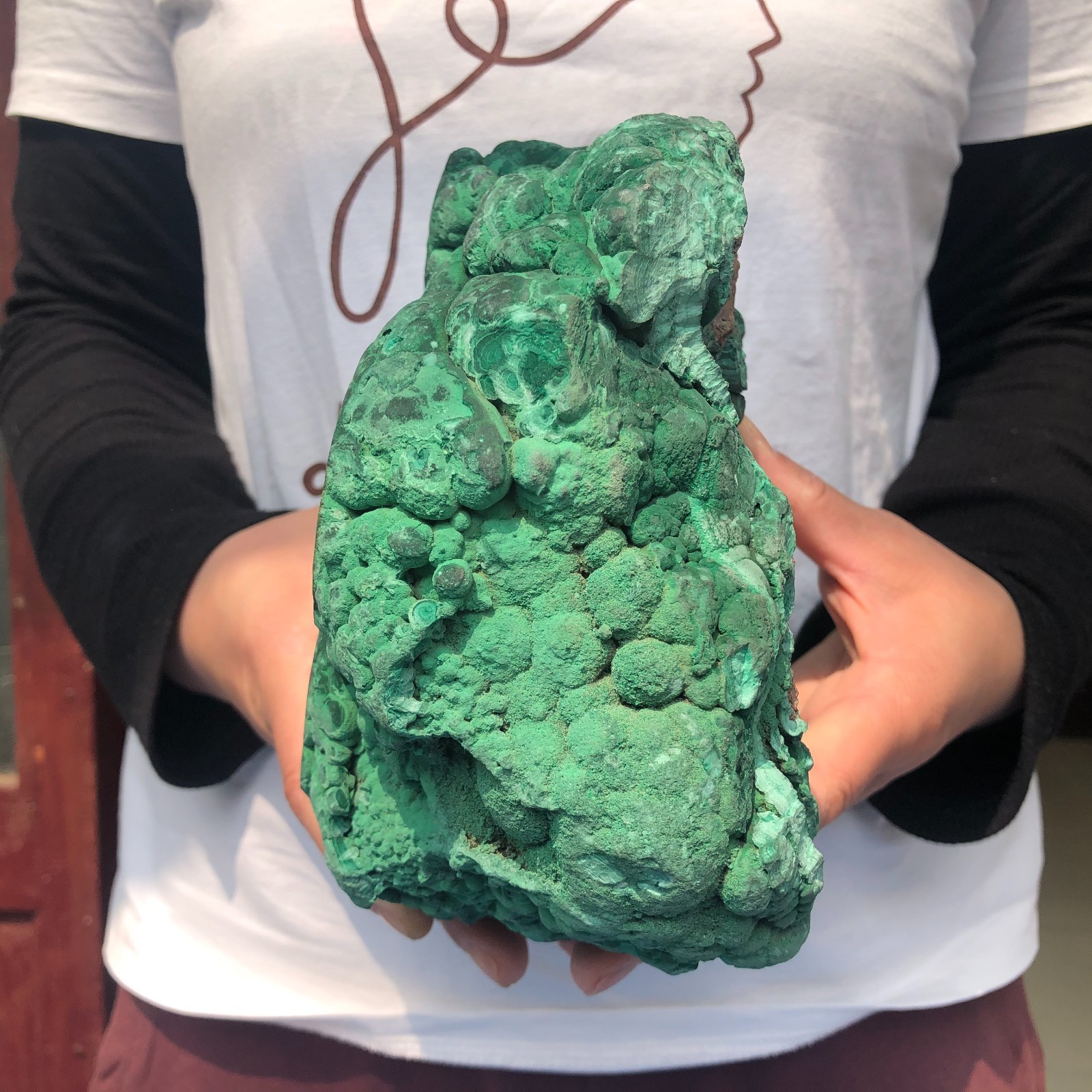 10.4LB Natural glossy malachite cat eye quartz crystal mineral specimen Healing