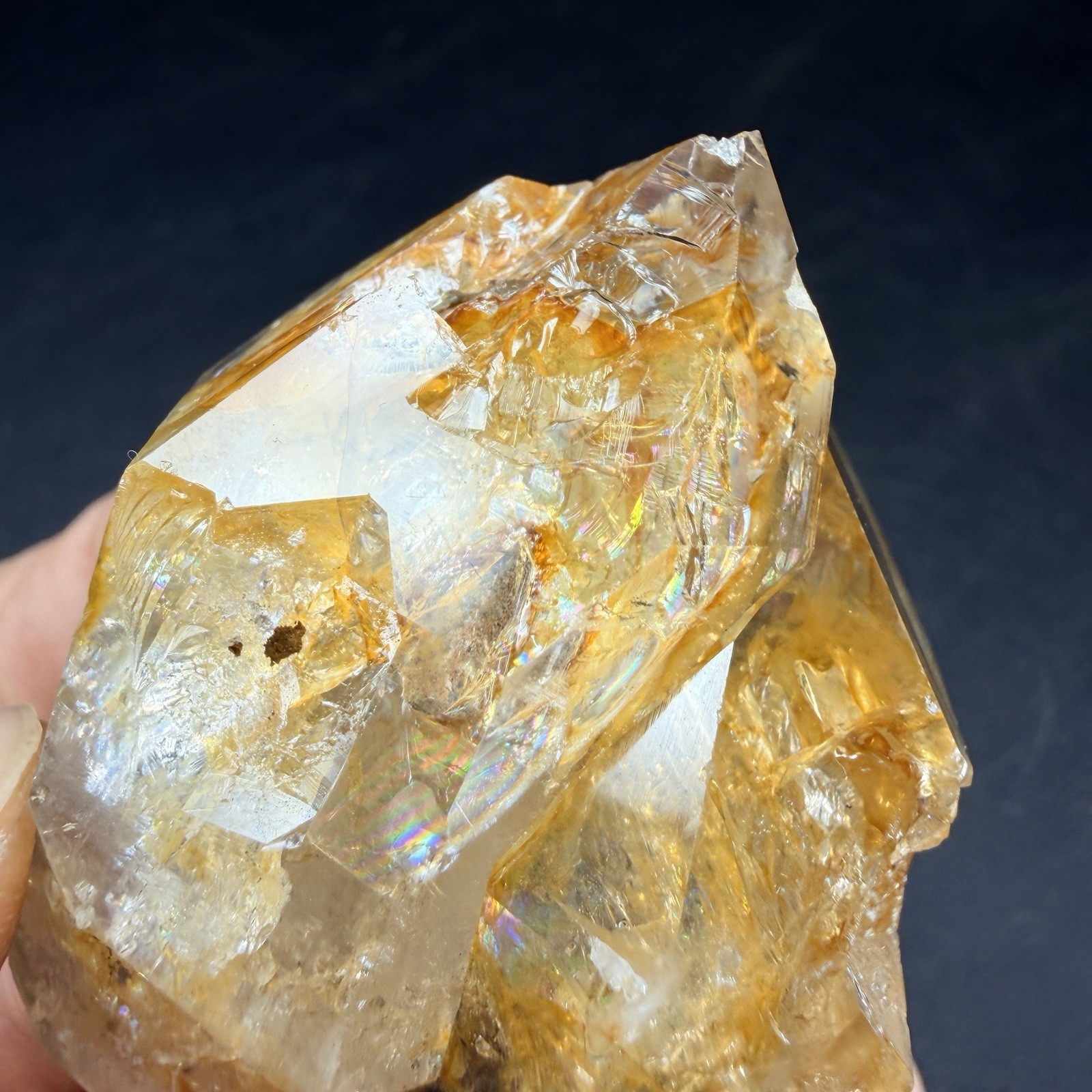 Golden Aura Herkimer Diamond Quartz Crystal Point Healer / New York *VIDEO*