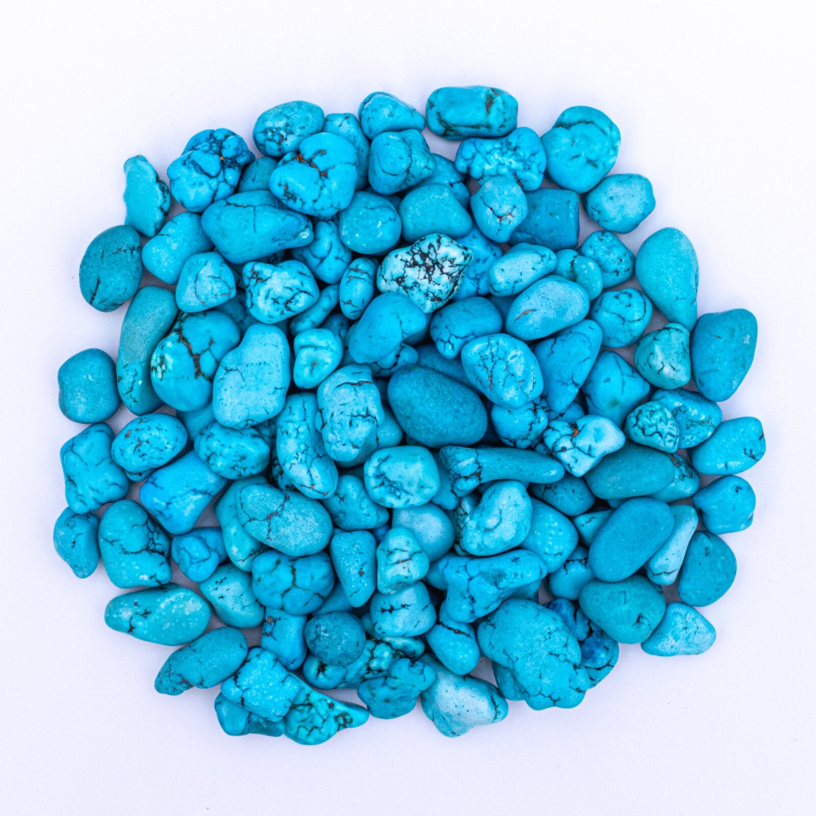 3/4 lb Tumbled Blue Turquenite Gemstone Crystal 130-150 Stones Bulk Wholesale