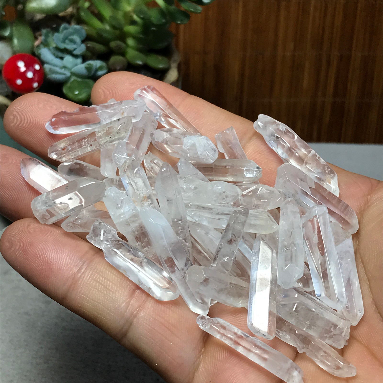 43Pcs Natural clear white quartz Crystal gemstone Specimen 78g A6909