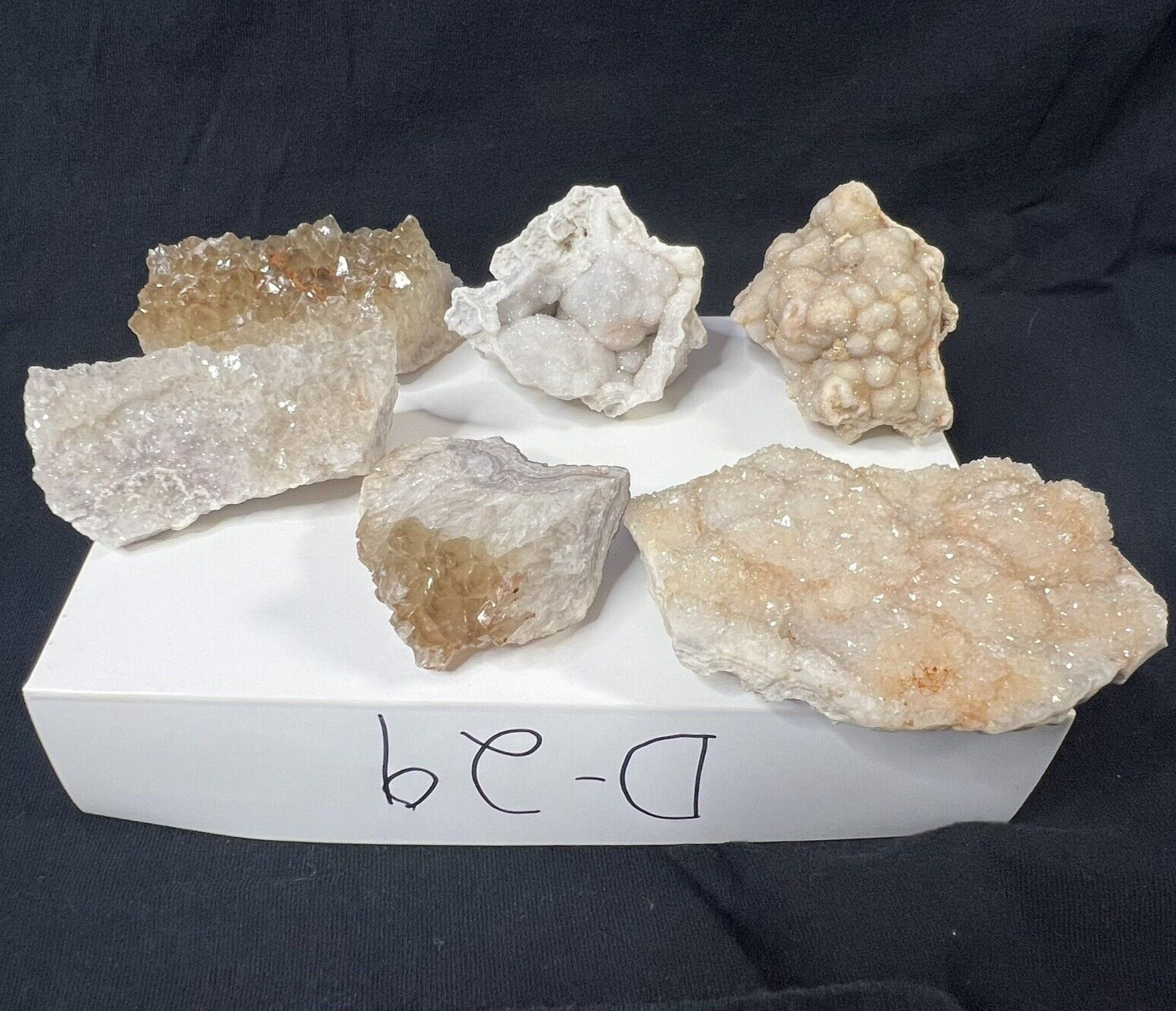 Lot of 6 Quartz Crystal Druse Clusters on Lace Agate | Missouri