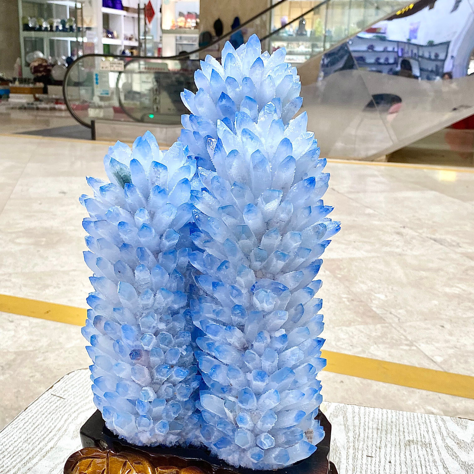 27.95LB eatiful blue Tibetan Ghost phantom Quartz Crystal Cluster Specimen