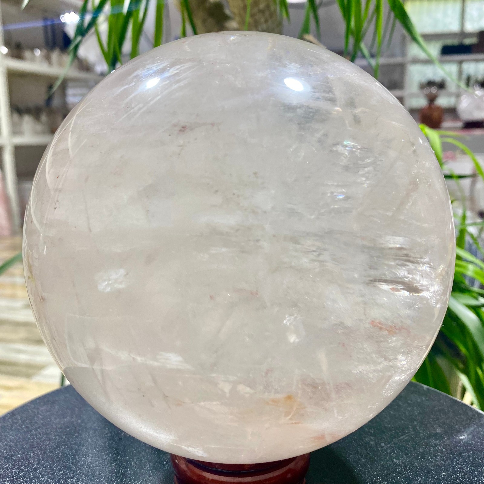9.76LB white crystal transparent quartz crystal ball Reiki repair