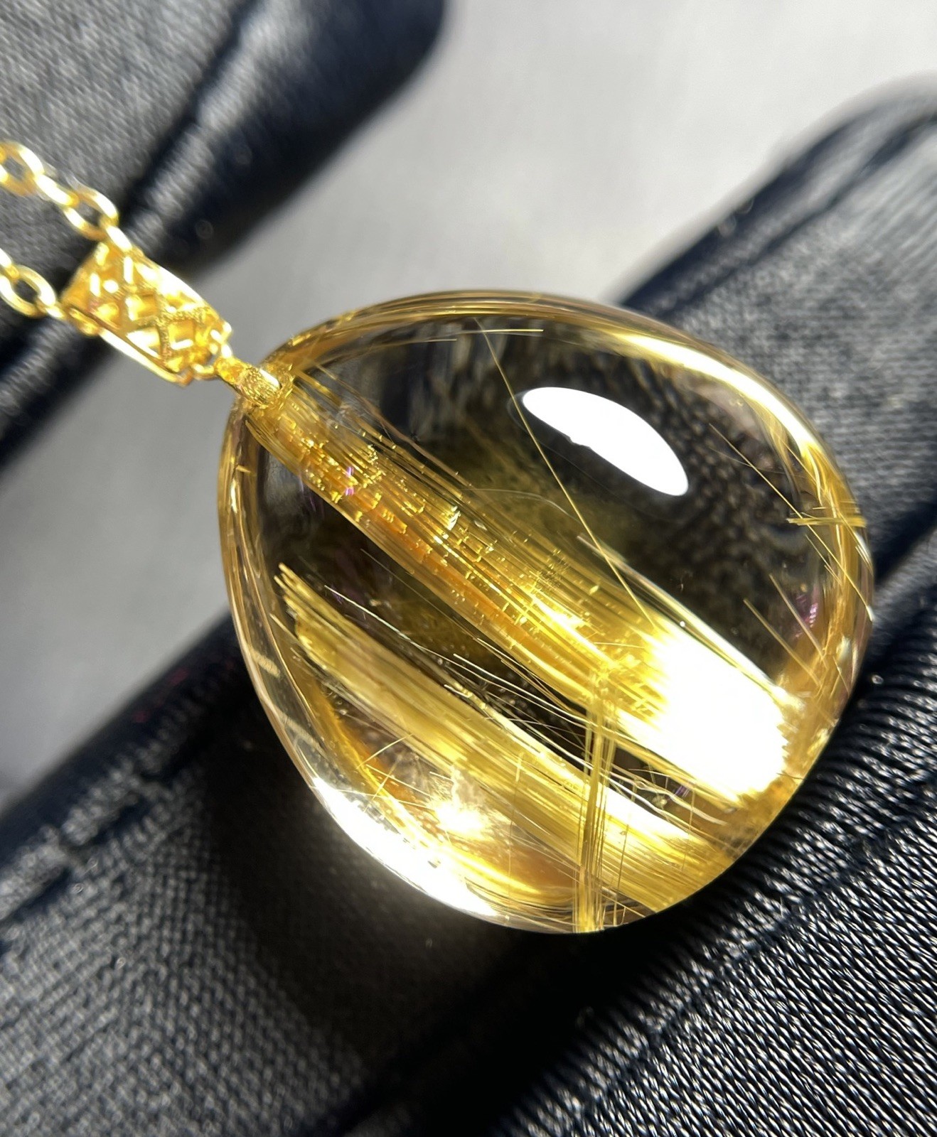 Natural Brazilian Titanium Crystal Drop Choker