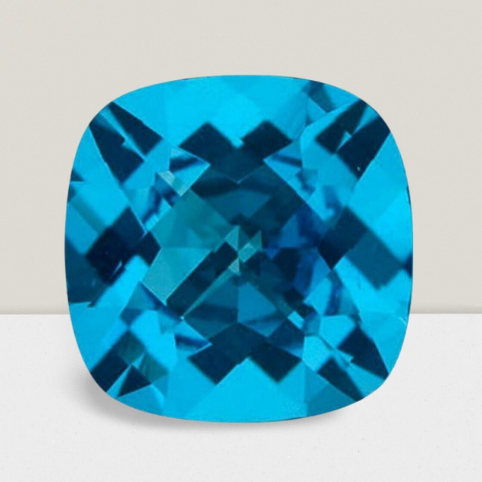 Blue Topaz Cushion Cut Gemstone 2 Cts – 8 mm Flawless Loose Gem
