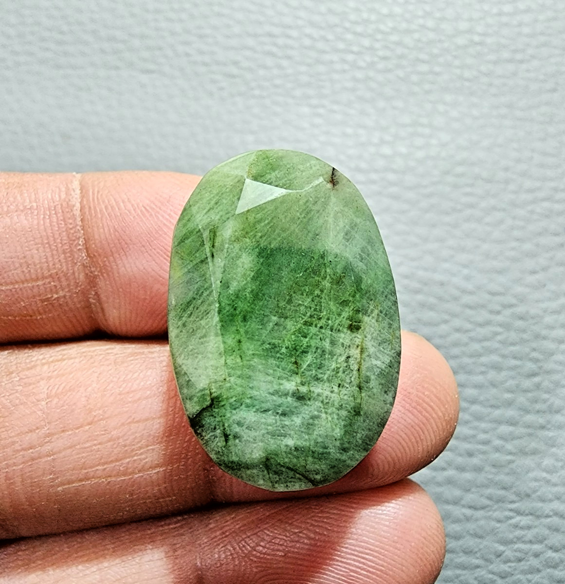 50.20 Crt Natural Green Brazilian Emerald Faceted Loose Gemstone Jewelry Making