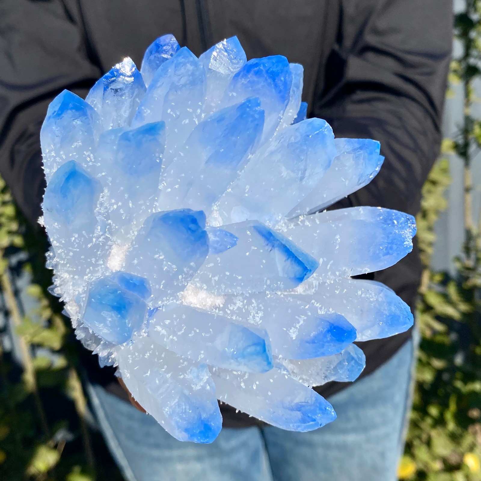 2.4LB New find blue phantom crystal quartz cluster mineral specimen healing