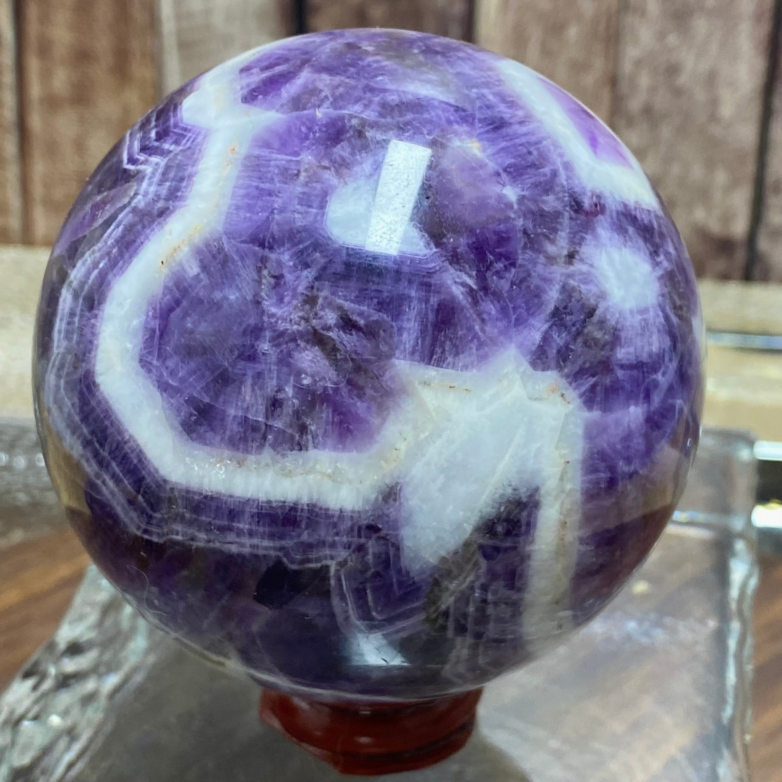 Genuine Amethyst Sphere Polished Crystal Ball Gemstone Figure Decoration 693 g