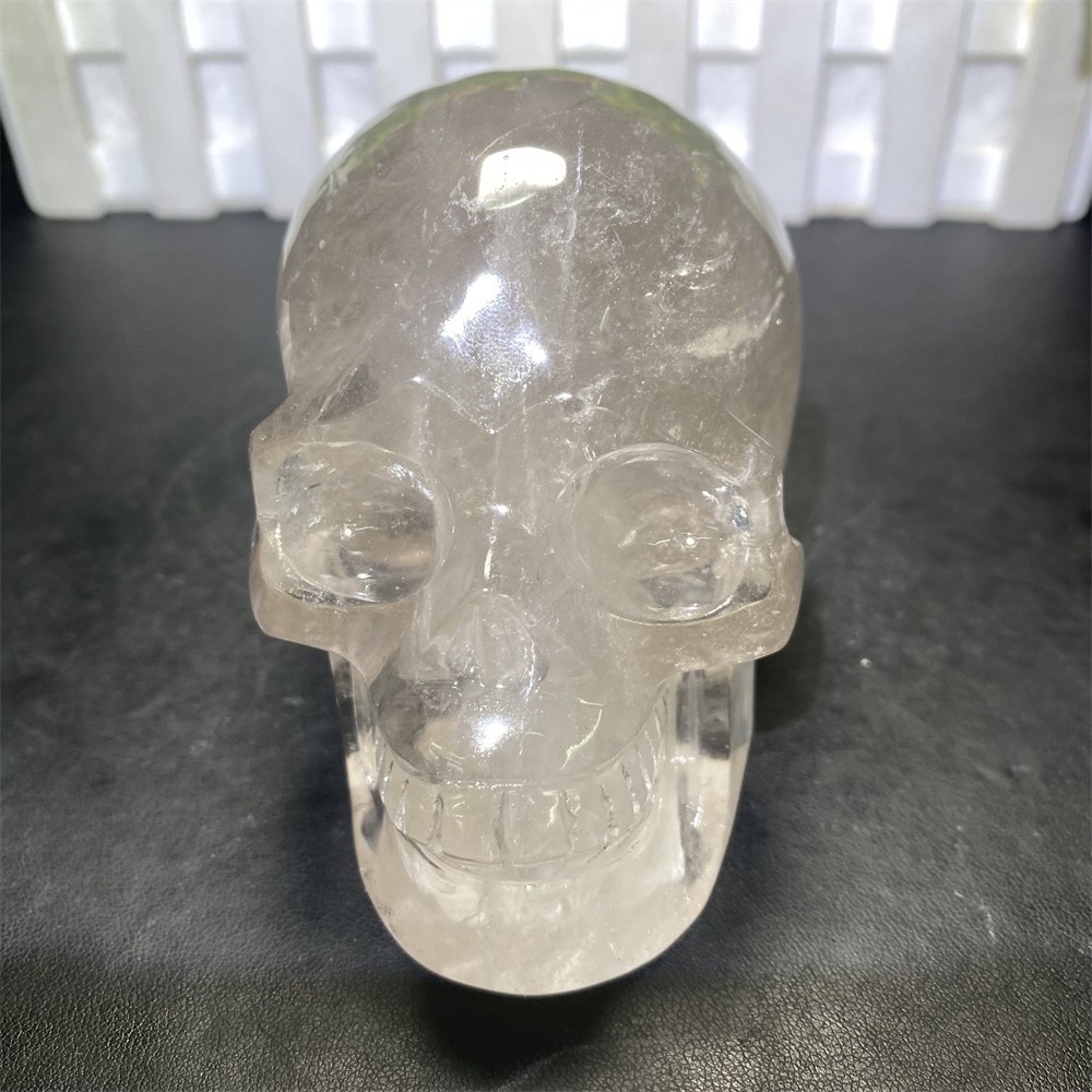 1.9LB 4.2″Natural A+Smoky Quartz Skull Statue Crystal Carving Reiki Heal Decor