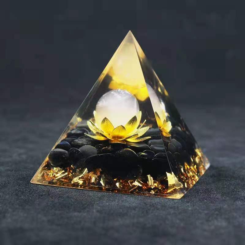 Orgone Pyramid Rose Quartz Sphere Obsidian Orgonite Root Chakra EMF protection