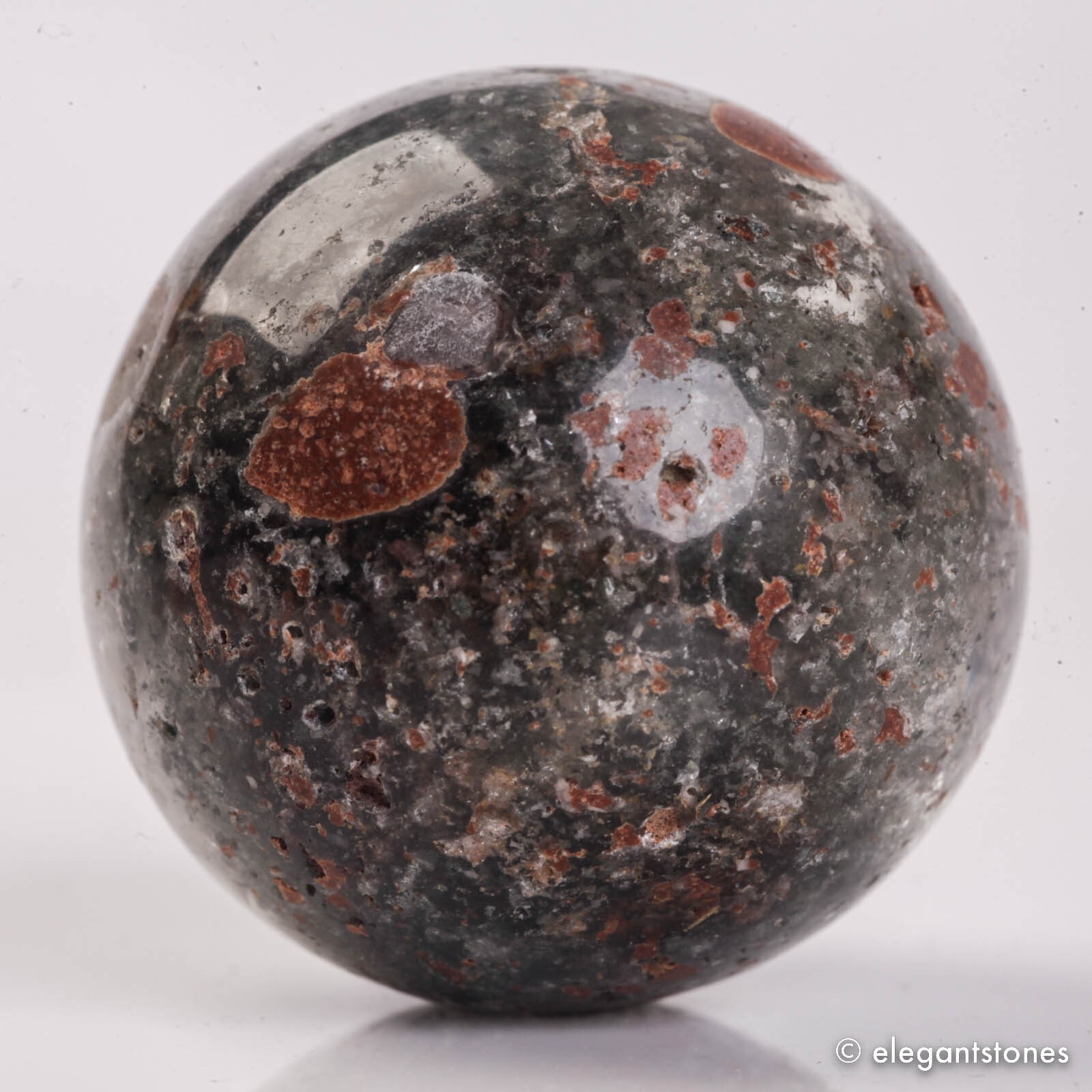 56g34mm Natural Garden/Phantom/Ghost/Lodolite Quartz Crystal Sphere Healing Ball
