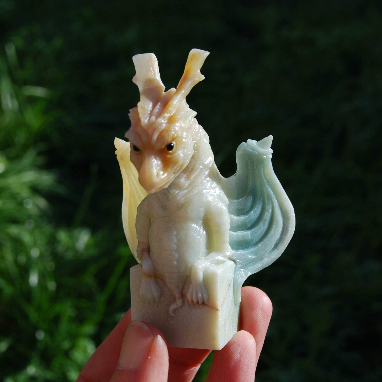 Chinese Amazonite Dragon Crystal Carving
