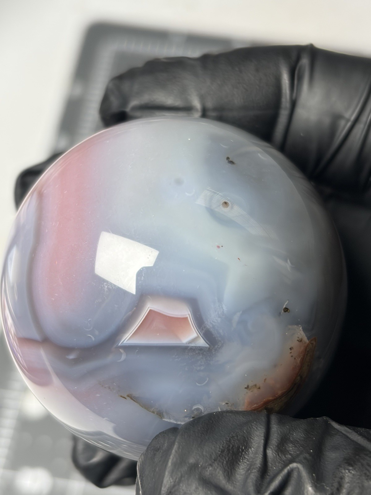 Colorful Mozambique Swazi Agate Sphere Nice Banding