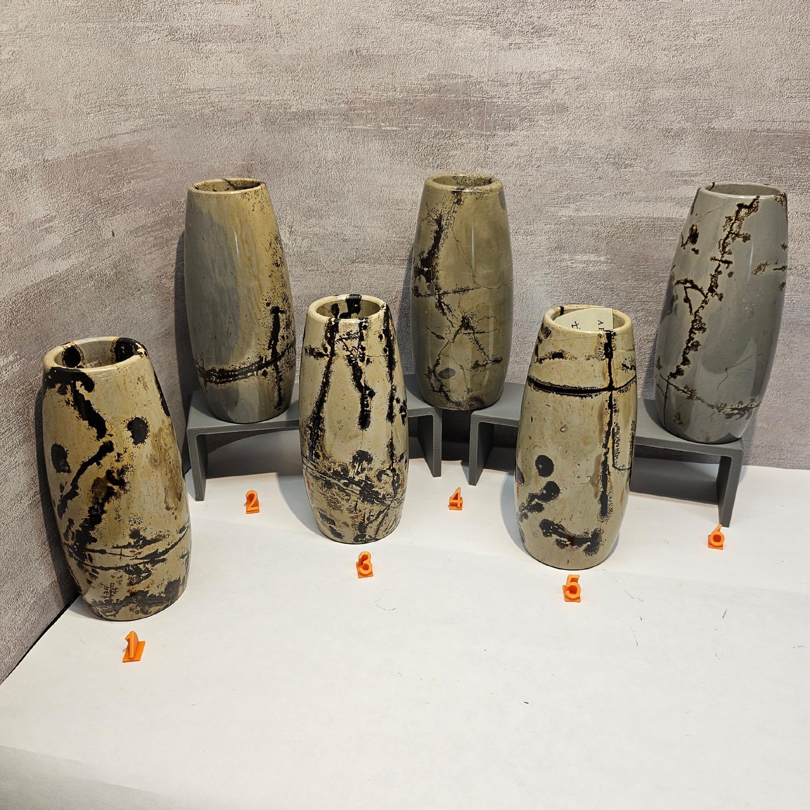 Natural Picture Jasper polished Vase Crystal Carving Healing Home Decor 5.1″
