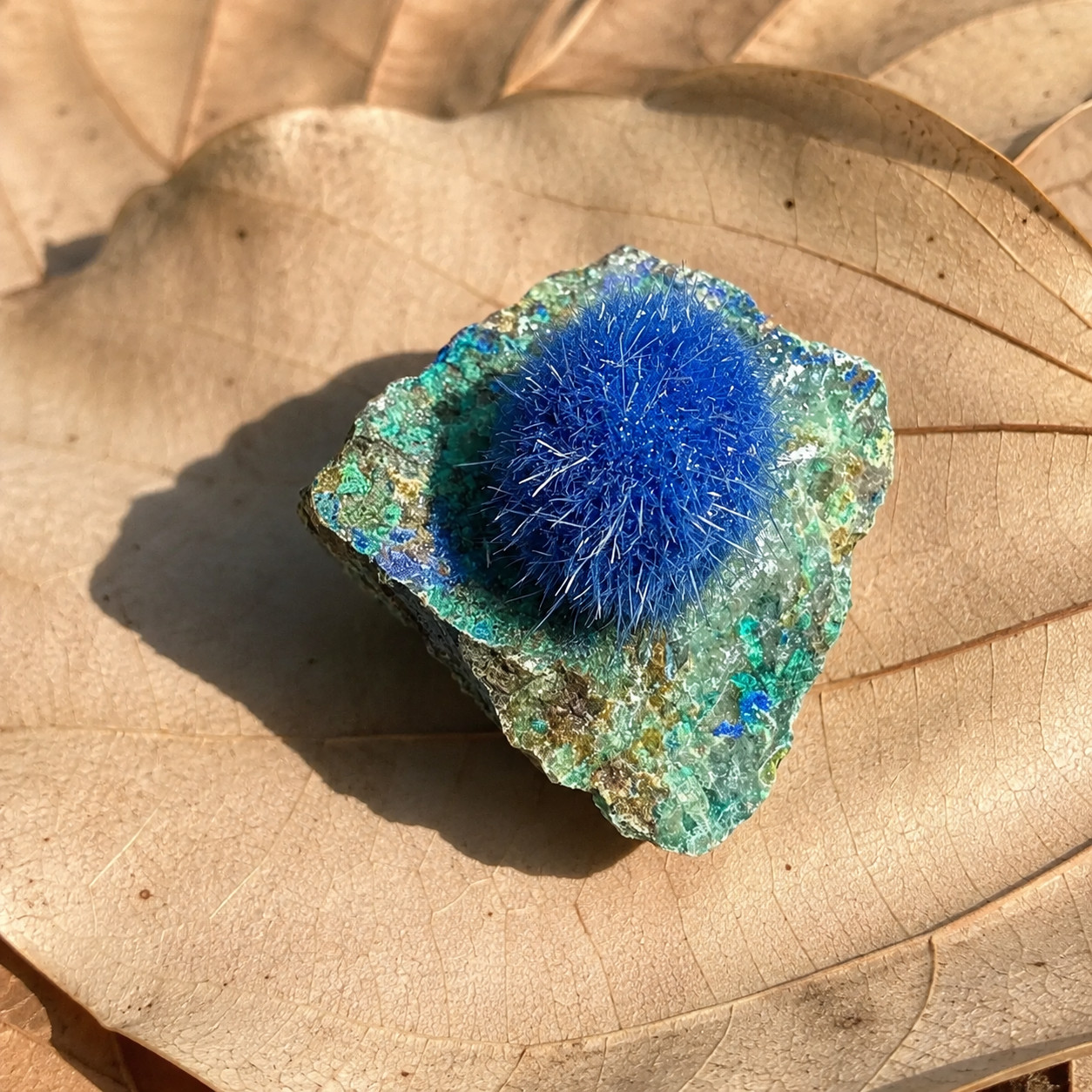 Raw Rough Dandelion Zeolite Cluster Blue Cave Quartz Crystal Specimen Decoration