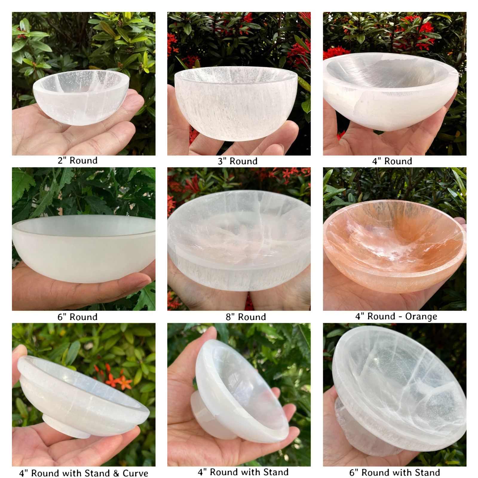 Gemstone Carved SELENITE Crystal Polished Charging Bowl, Pick Your desired Shape
