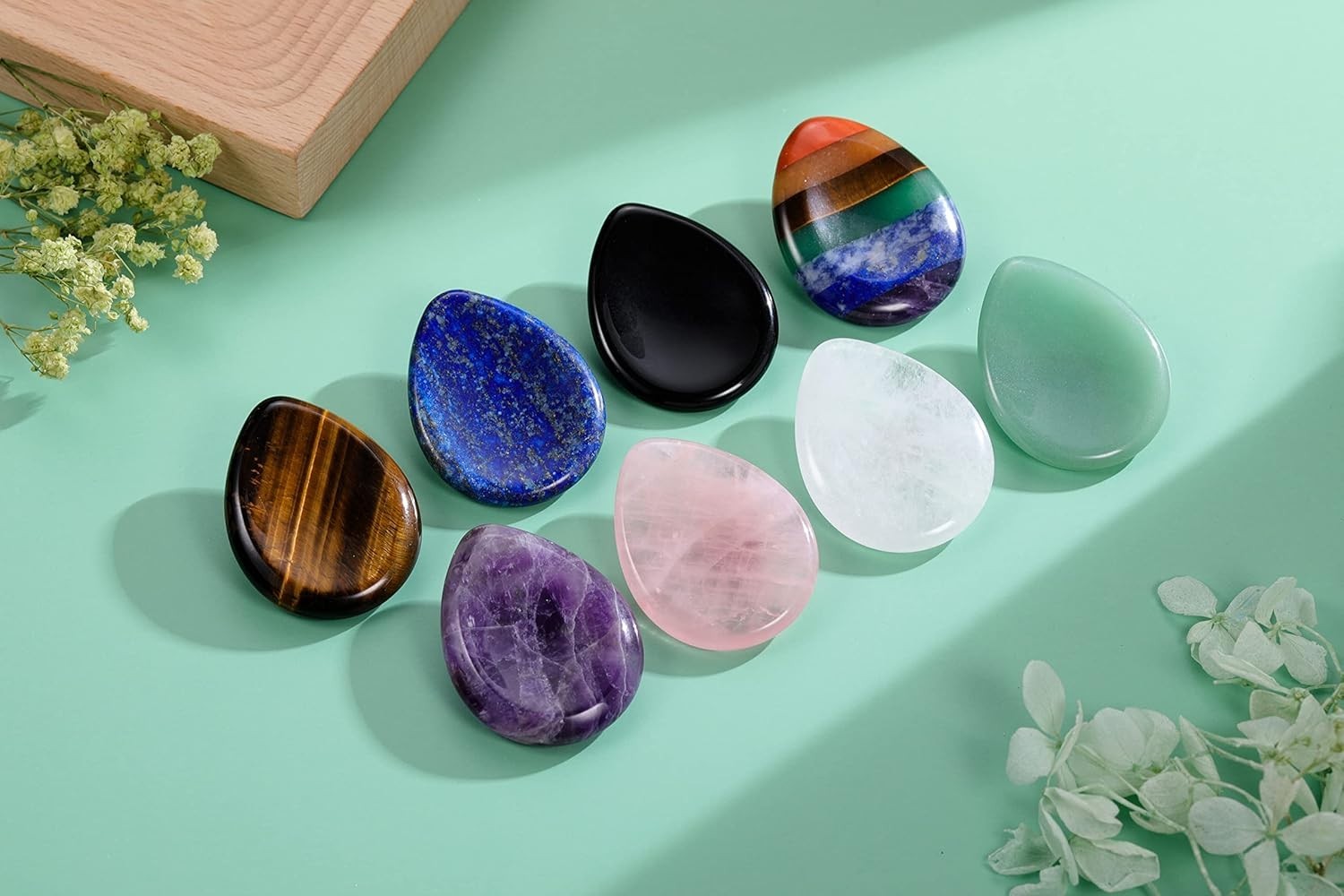 Smooth Tiger’s Eye Pocket Worry Stone – 1 Count Gemstone for Stress Relief