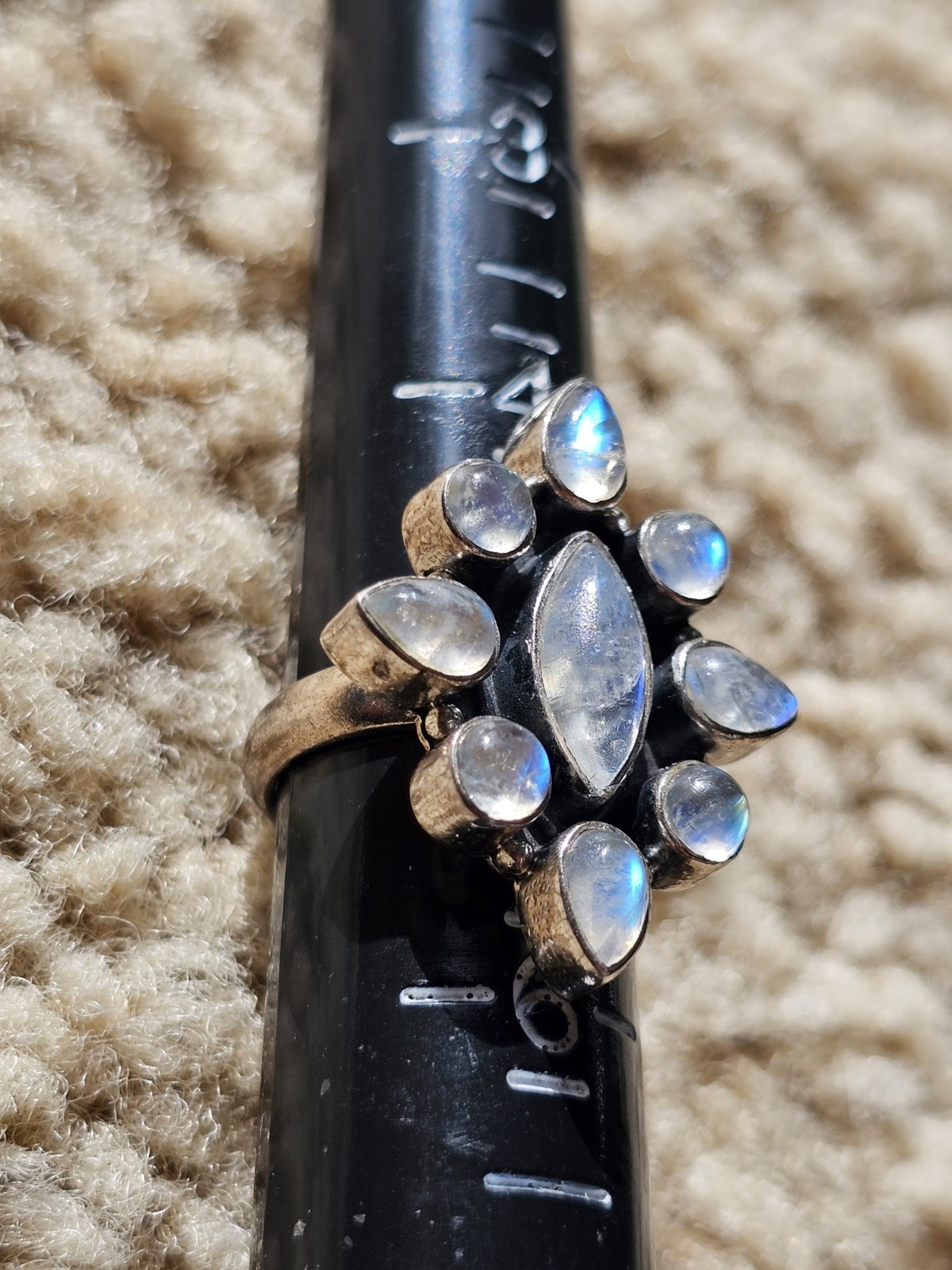 Sterling Silver Moonstone Ring, Size 5, Crystals & Stones, Mineral Specimen