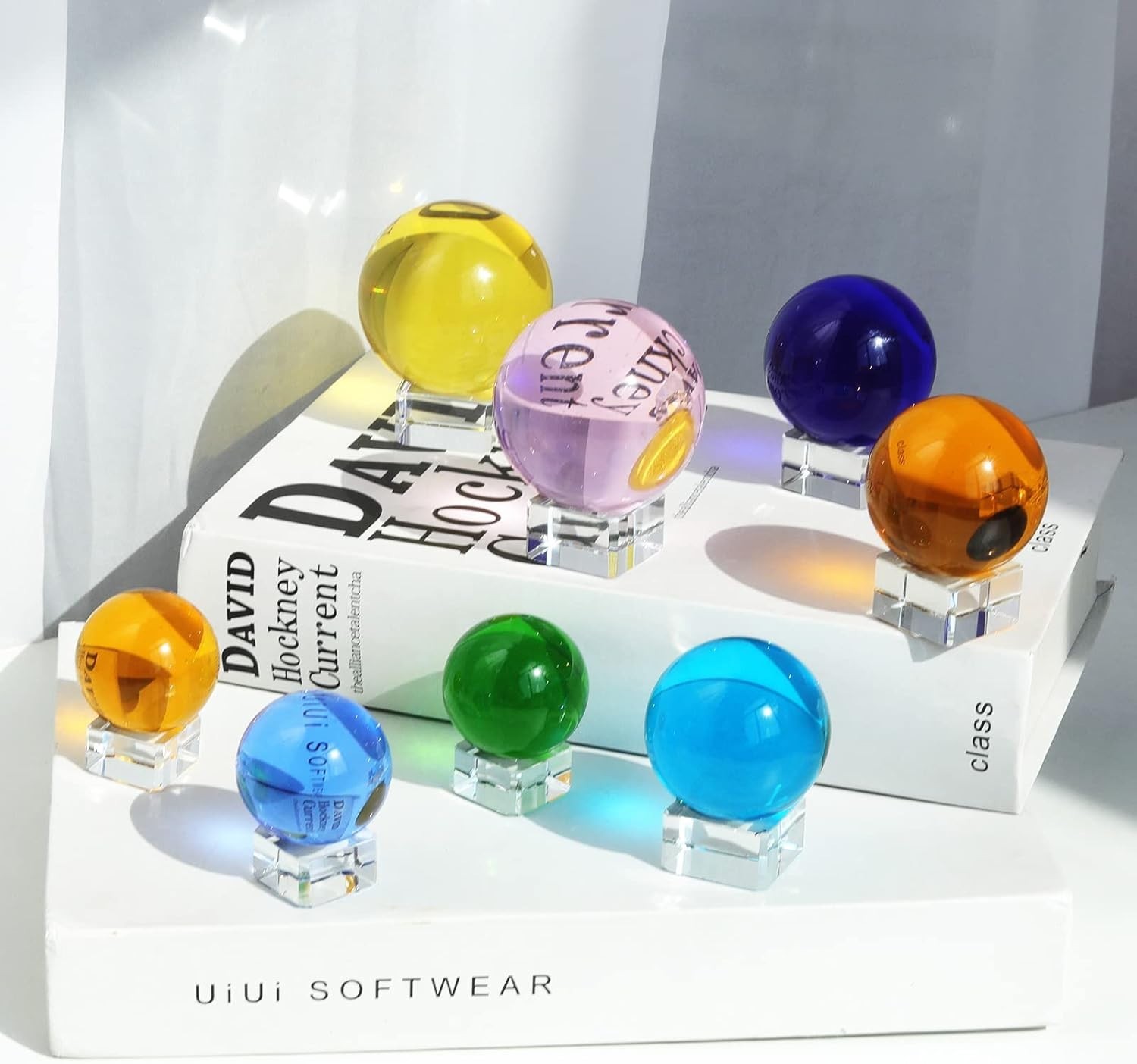 50mm2 inch K9 Solid Crystal Ball with Free Stand Suncatcher Blue