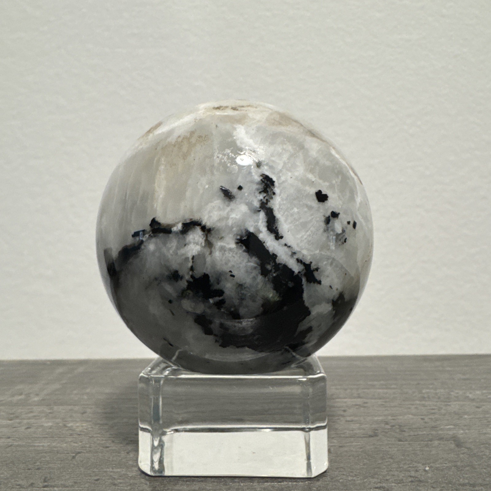 Rainbow Moonstone Crystal Sphere 234 Grams 30 mm