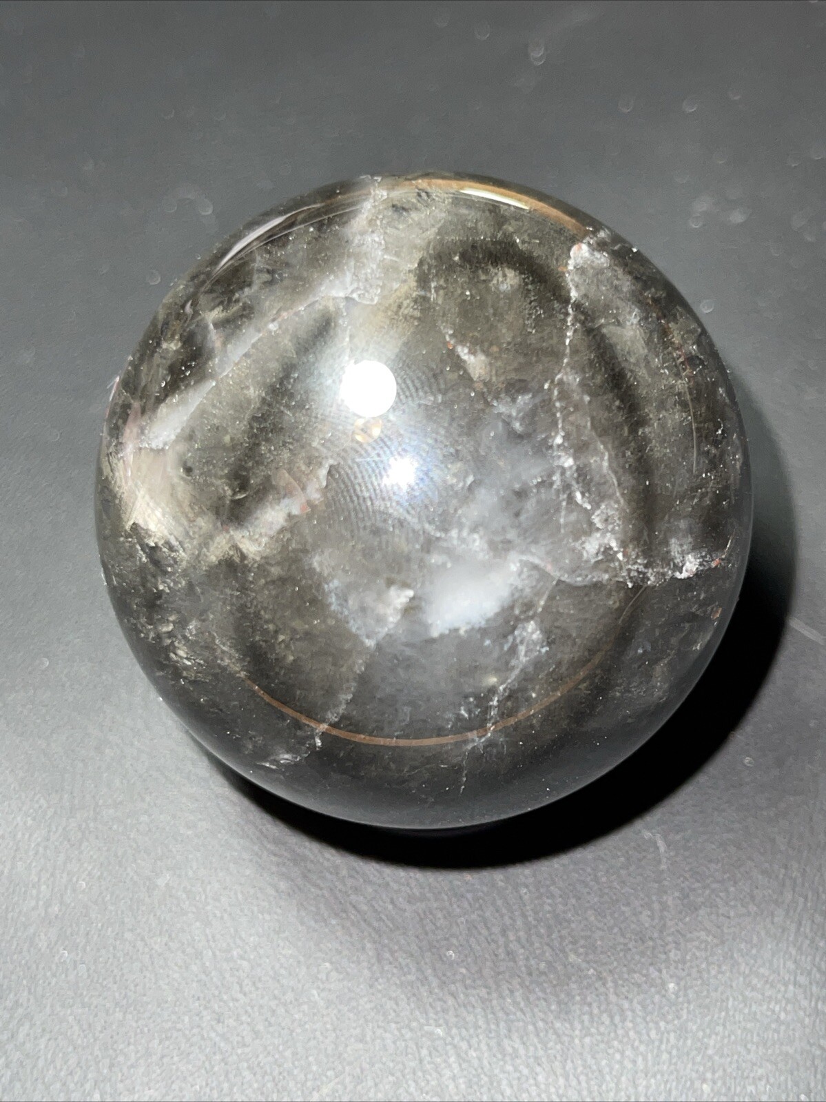Auralite 23 Crystal Sphere Ball Orb Excellent Flash And a Rainbow 52.2mm 196g