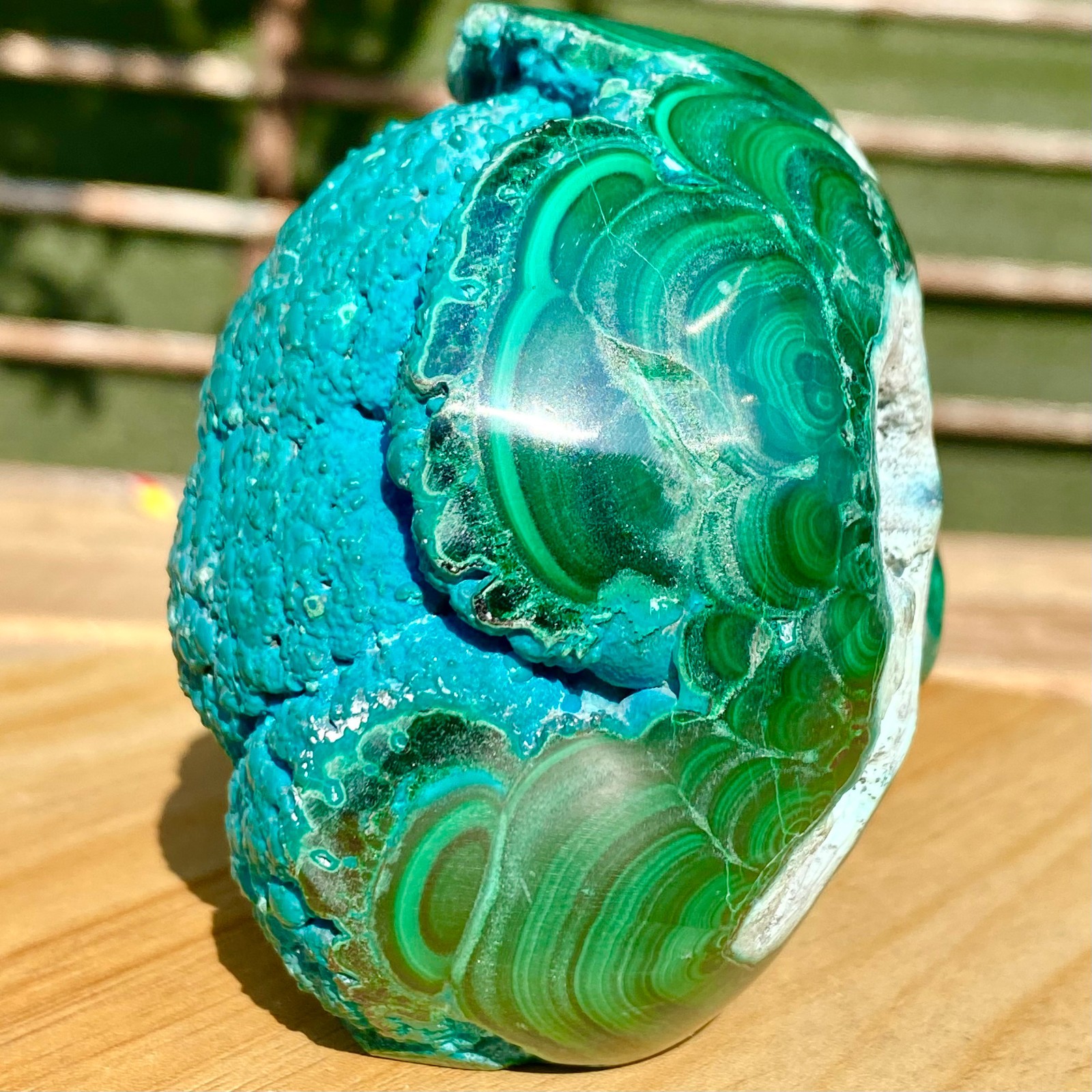 2.13LB Malachite Crystal Skull, Hand Carved Gemstone Fine Art Sculpture