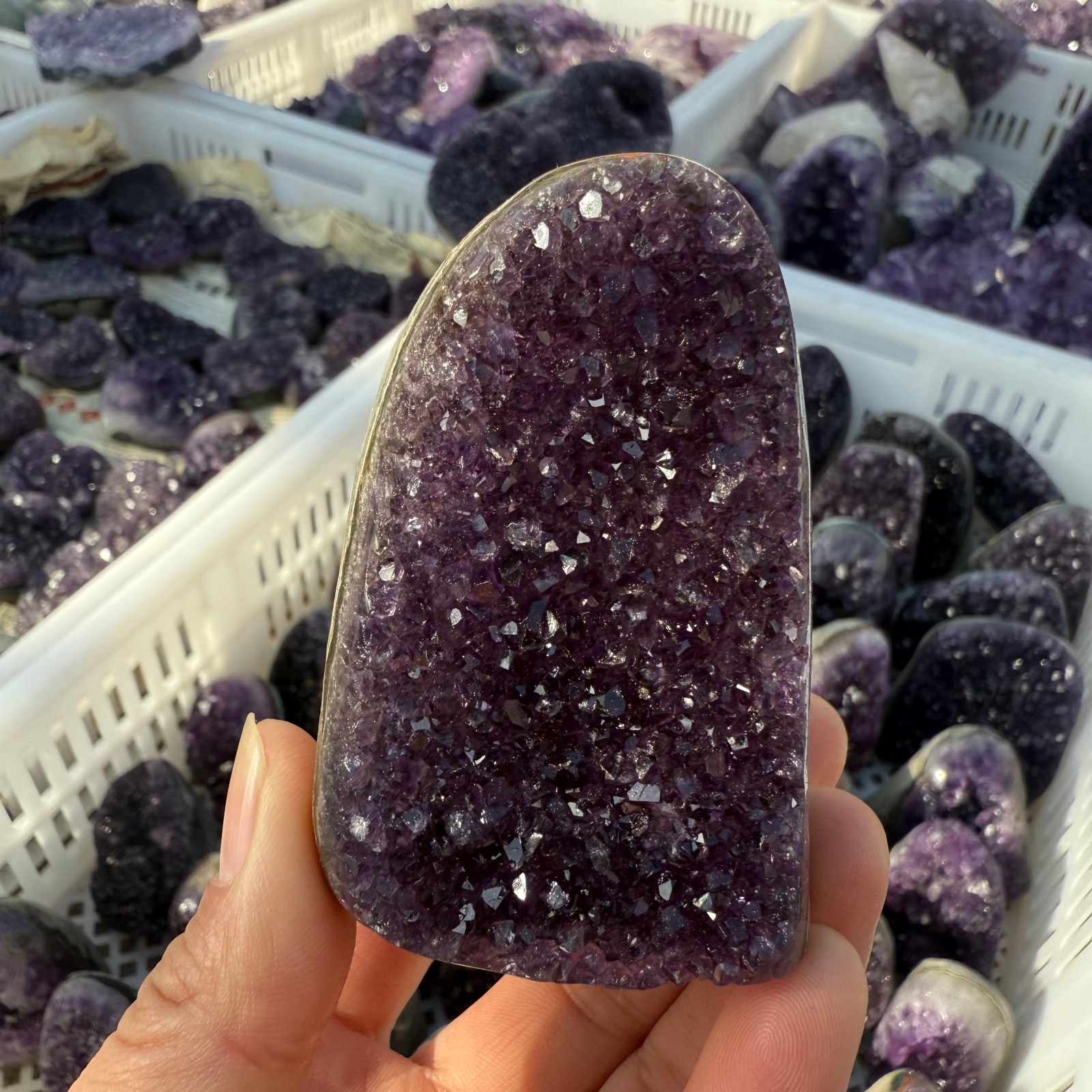 500g+ Natural Amethyst geode quartz clustercrystal specimen Healing1pc