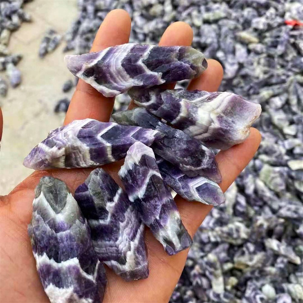Raw Rough Chevorn Amethyst Chunks Healing Crystal Mineral Rocks for Jewelry DIY