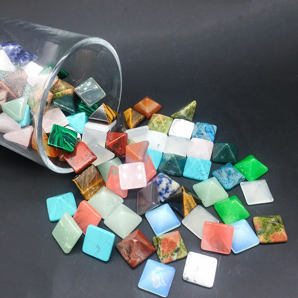 Set of 7/14/35Pcs Chakra Pyramid Natural Stone Crystal Healing Spirituality #SH
