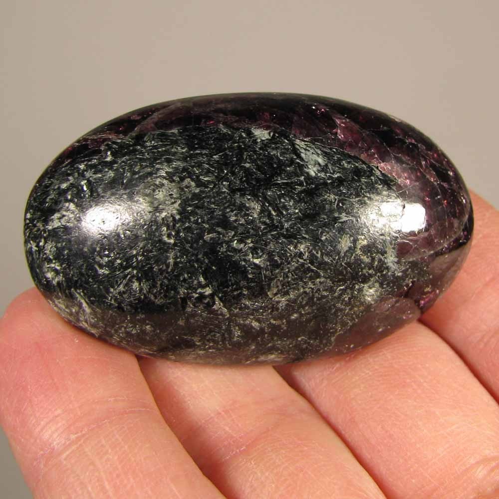 2.1″ Red RHODOLITE GARNET Crystal Polished Palm Stone – India