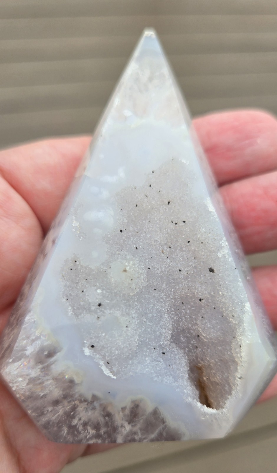 NEW 3.5″ Druzy White Quartz Teardrop Crystal. USA Seller